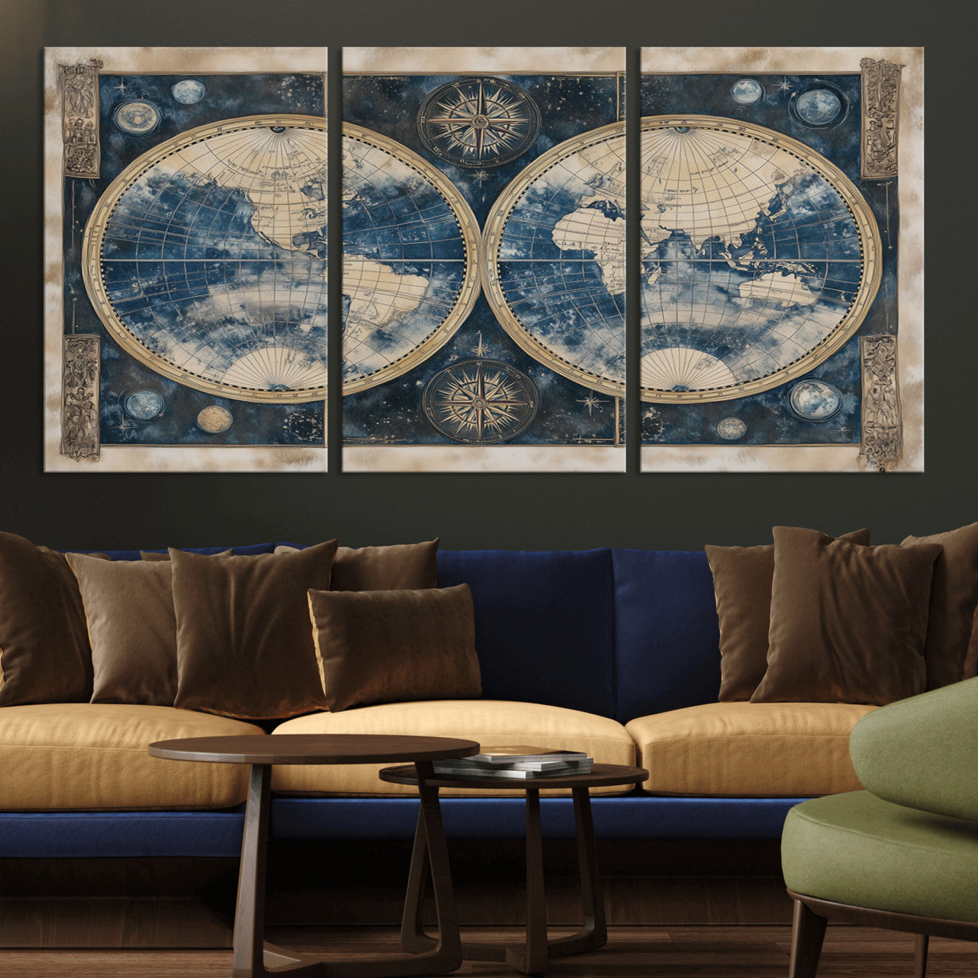 MGV-CV-60X30-3P - World Map Canvas Print