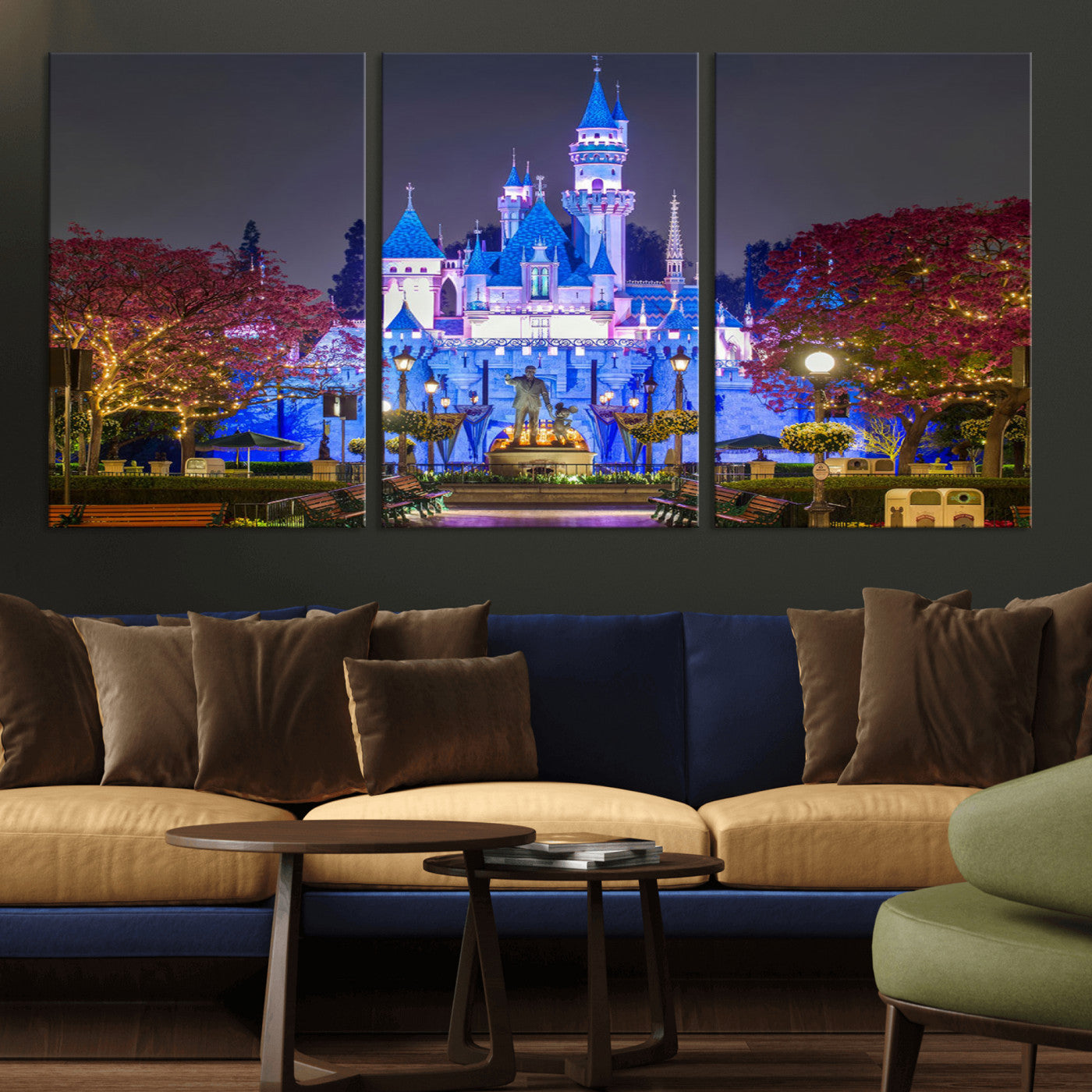 66710-MGV-CV-36X24-Large Disney Castle Wall Art Canvas Print - Magic Kingdom Kids Room Decoration Disney World