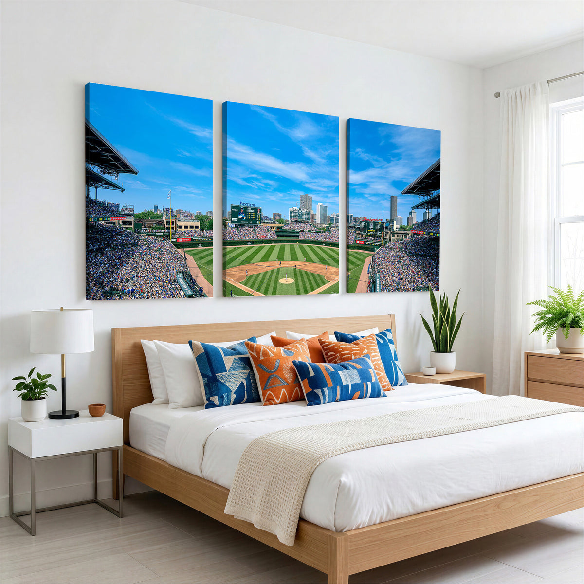 32373-MGV-CV-36X24 - Wrigley Field Chicago Cubs Panoramic Art Multi-Piece Canvas
