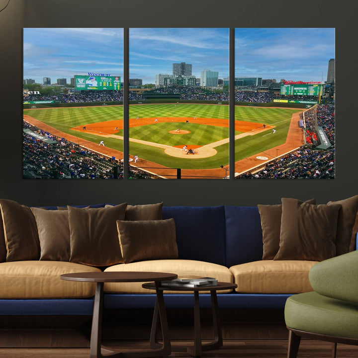 Wrigley Field Cubs canvas wall art.