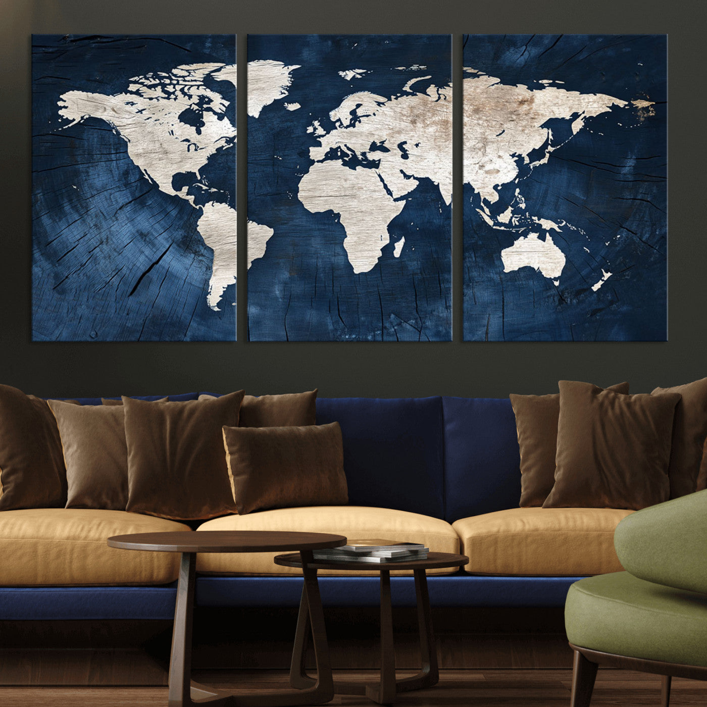 MGV-CV-60X30-3P - Push Pin World Map Canvas Print – Framed Wall Art for Couples to Track Their Travels – Anniversary