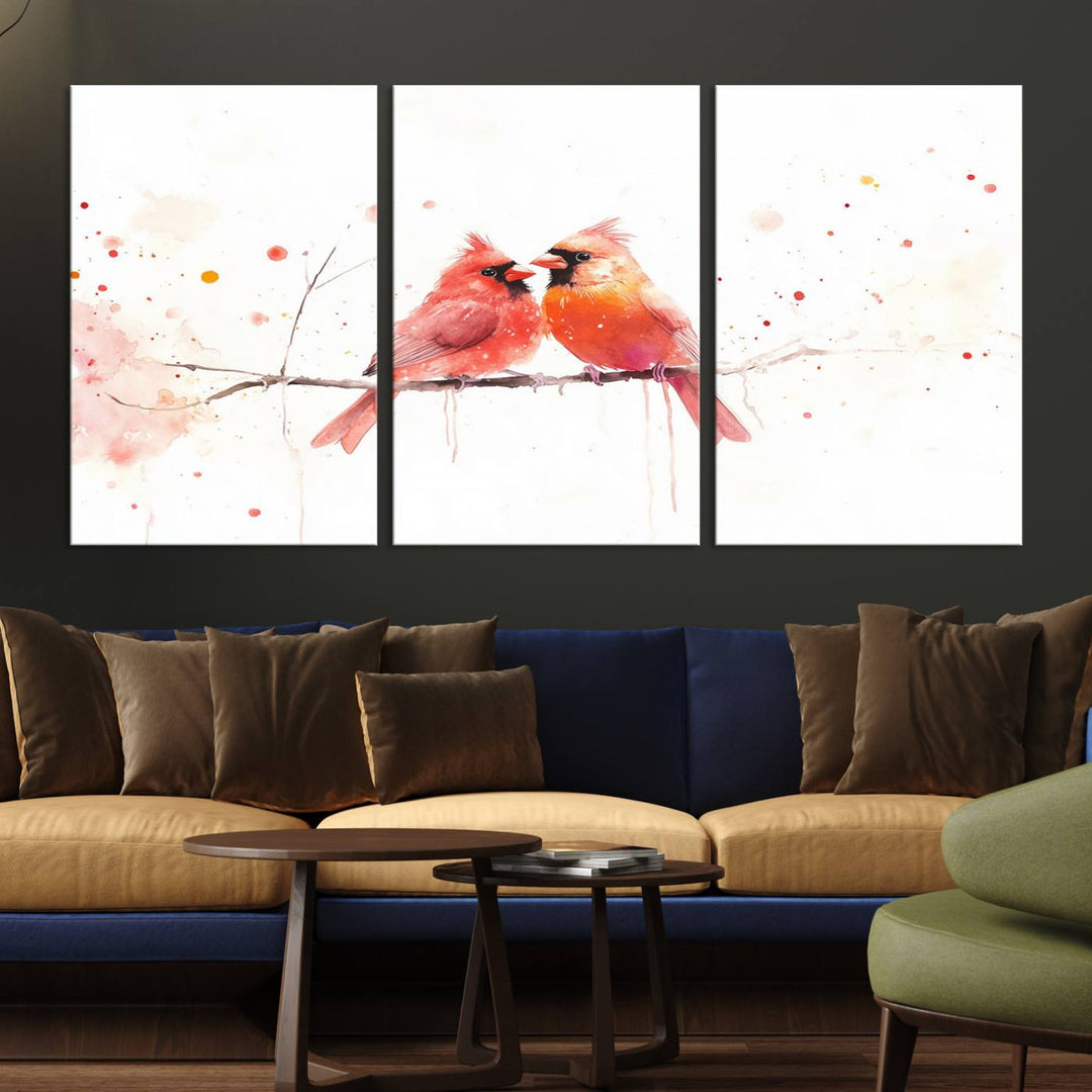 The Cardinal Bird Canvas Wall Art adds vibrant wildlife art to the wall.