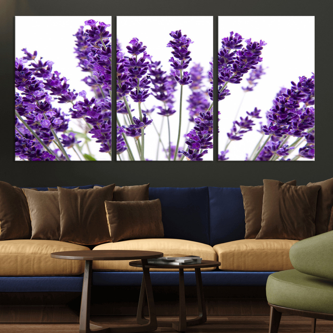 MGV-CV-60X30-3P - Lavender Flower Wall Art Canvas Print
