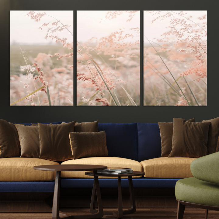 Pastel Grasses Wall Art Canvas Print