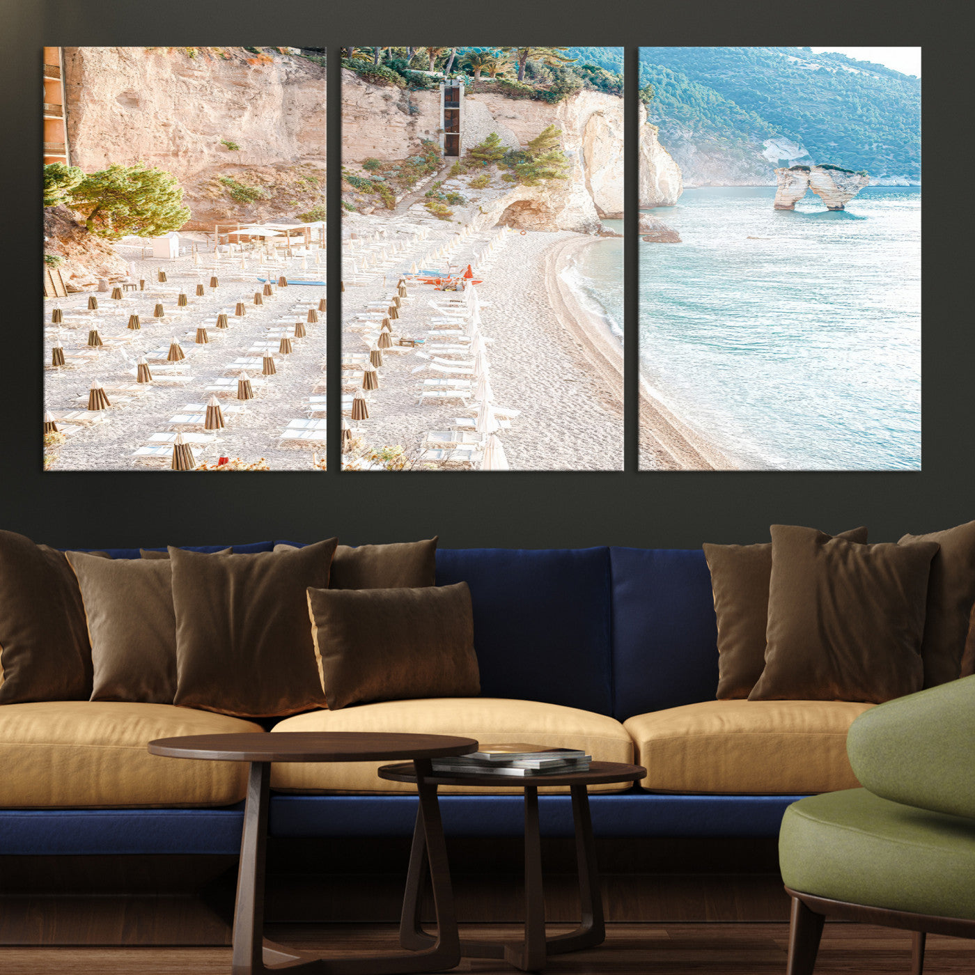 84816639-MGV-CV-36X24-Beach Wall Art Canvas Print, Framed Coastal Art Picture Print, Summer Shore Perfect Coastal Decor