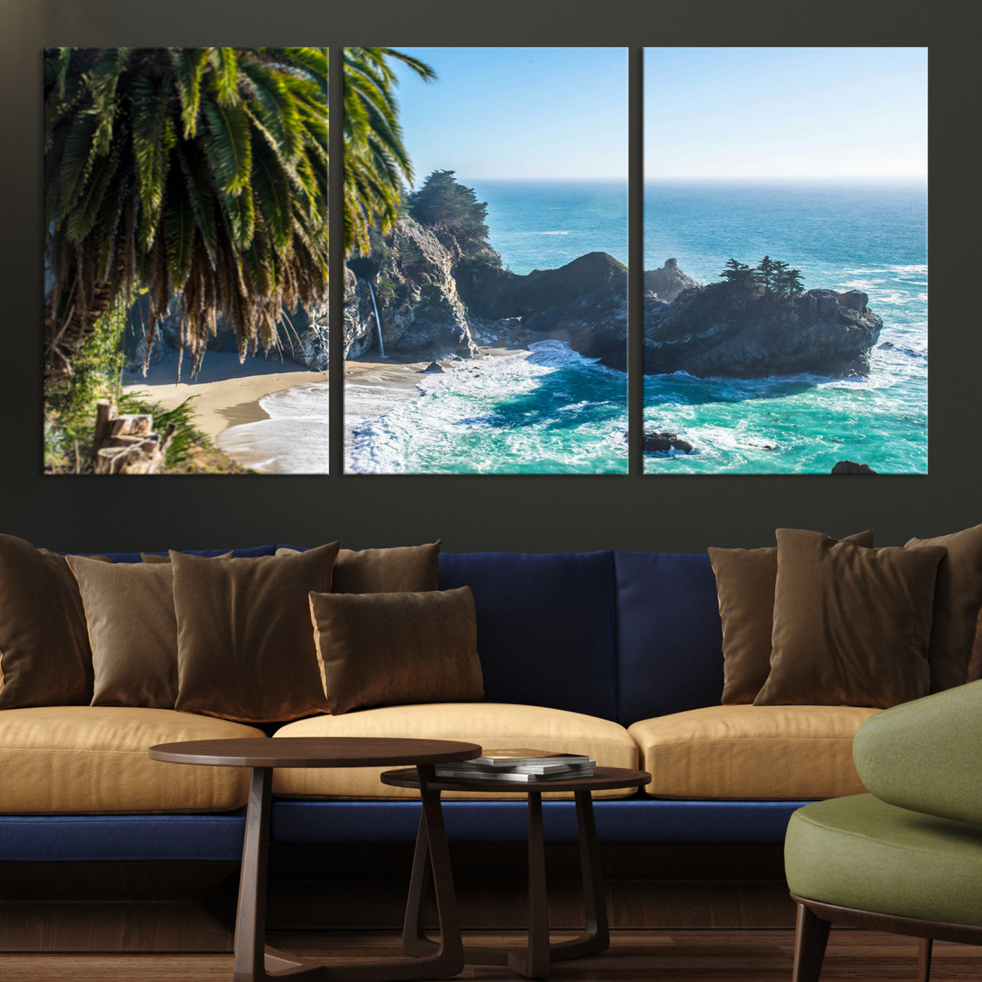 Big Sur Photography Wall Art Canvas Print, Framed California Coastline Art Picture Print, Tropical Seascape Perfect Coastal Minimalist Decor