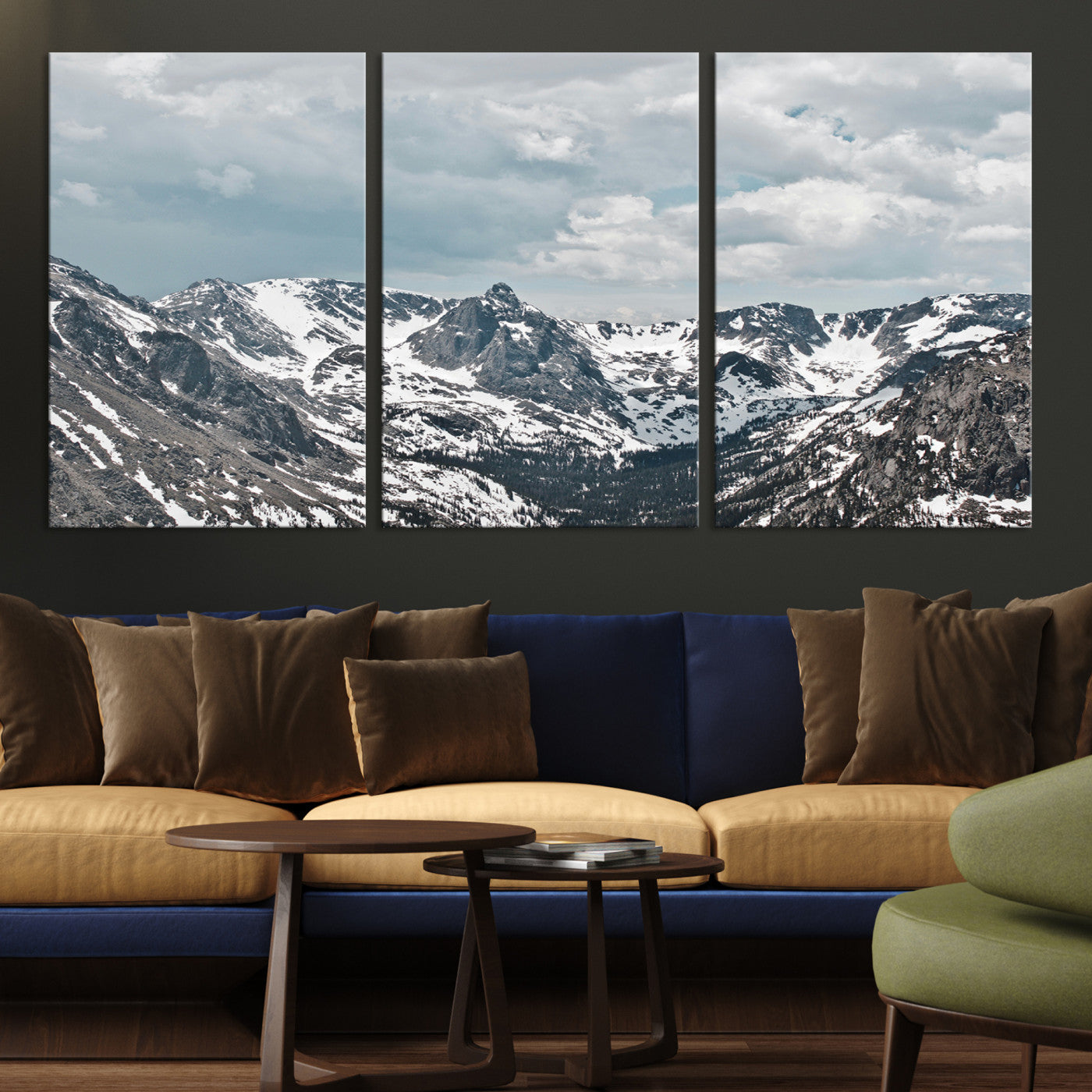 Snowy Peaks Wall Art Canvas Print - Framed Alpine Wilderness Art, Alpine Wall Art Canvas, Mountain Escape Perfect Winter Serenity Decor
