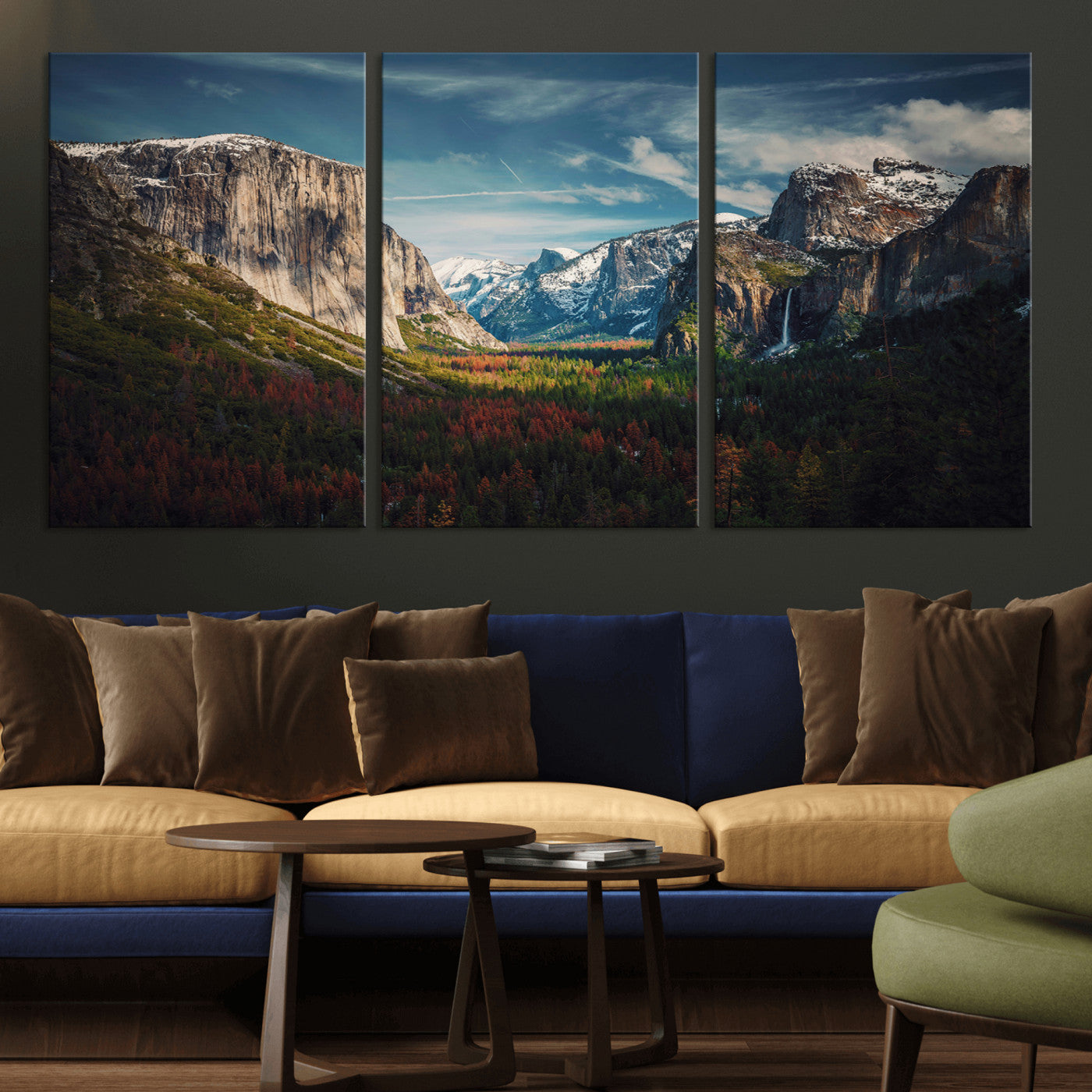 15244033-MGV-CV-36X24 - Yosemite National Park Wall Art – Framed Mountain Landscape El Capitan Canvas Print Scenic Decor for Home, Office Decor