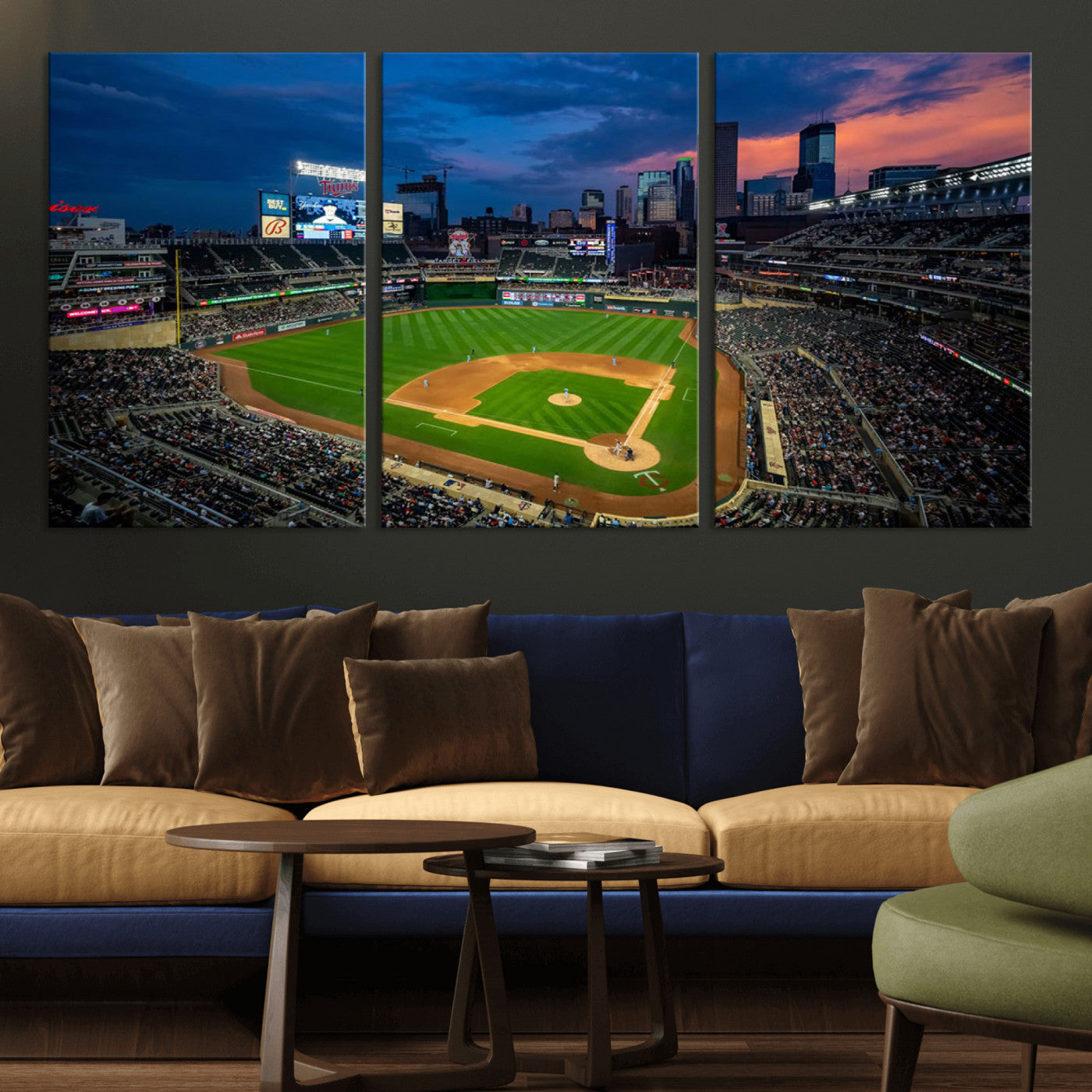 68222753-MGV-CV-36X24-Target Field Wall Art Canvas Print, Baseball Stadium Print, Minneapolis Major League Baseball's Minnesota Twins