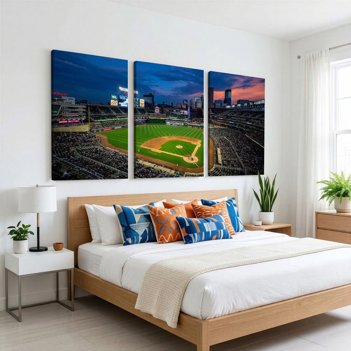 68222753-MGV-CV-36X24 - Target Field Wall Art Canvas Print, Baseball Stadium Scene