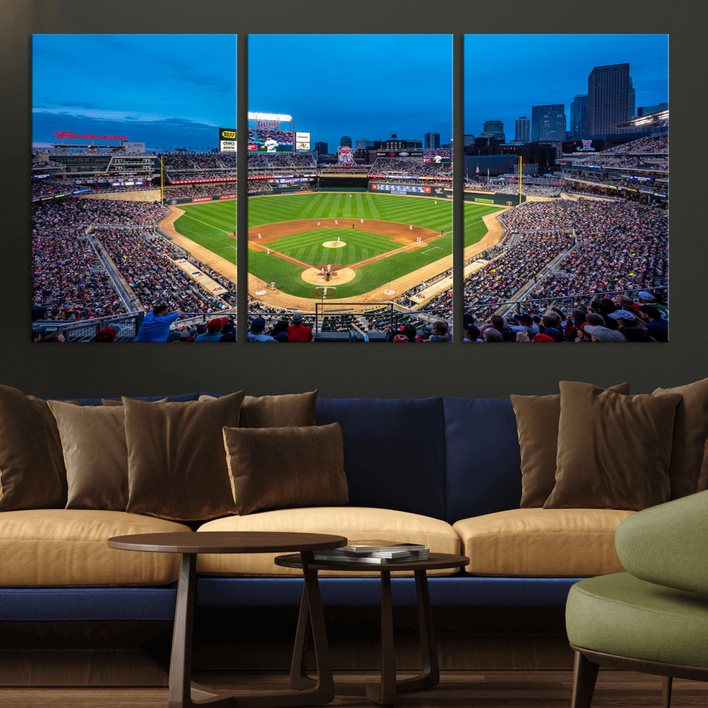 MGV-CV-60X30-3P - Target Field Stadium Wall Art - Minnesota Twins Baseball Print