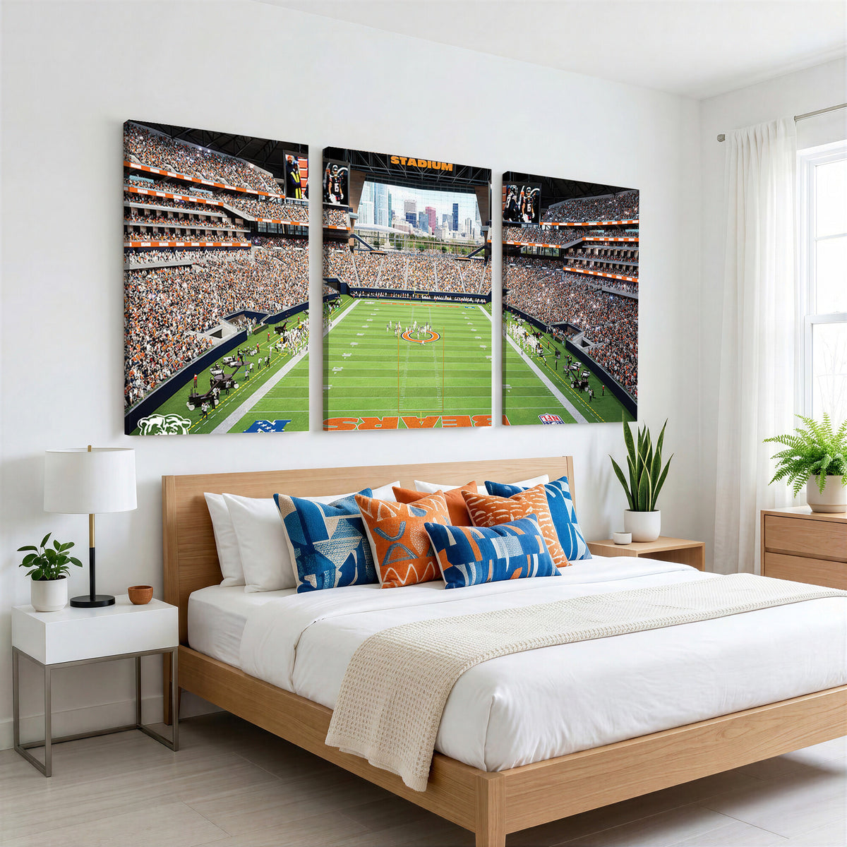 76935553-PAN-FL-20X10 - Chicago Bears Soldiers Field Wall Art Canvas Print, Home Office Wall Decor