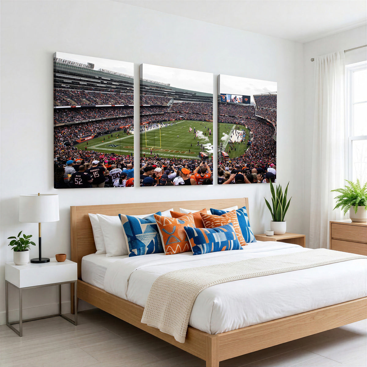 18347149-MGV-CV-36X24 - Chicago Bears Soldier Field Wall Art Canvas Print – Framed Football Stadium Artwork Team Spirit for home, office