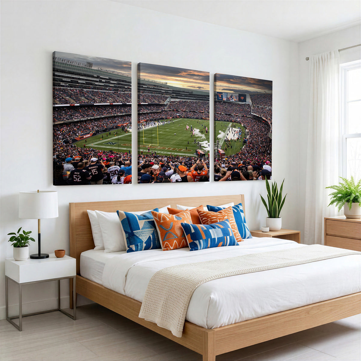 87578930-PAN-FL-20X10 - Chicago Bears Soldiers Field Wall Art Canvas Print, Home Bar Wall Decor