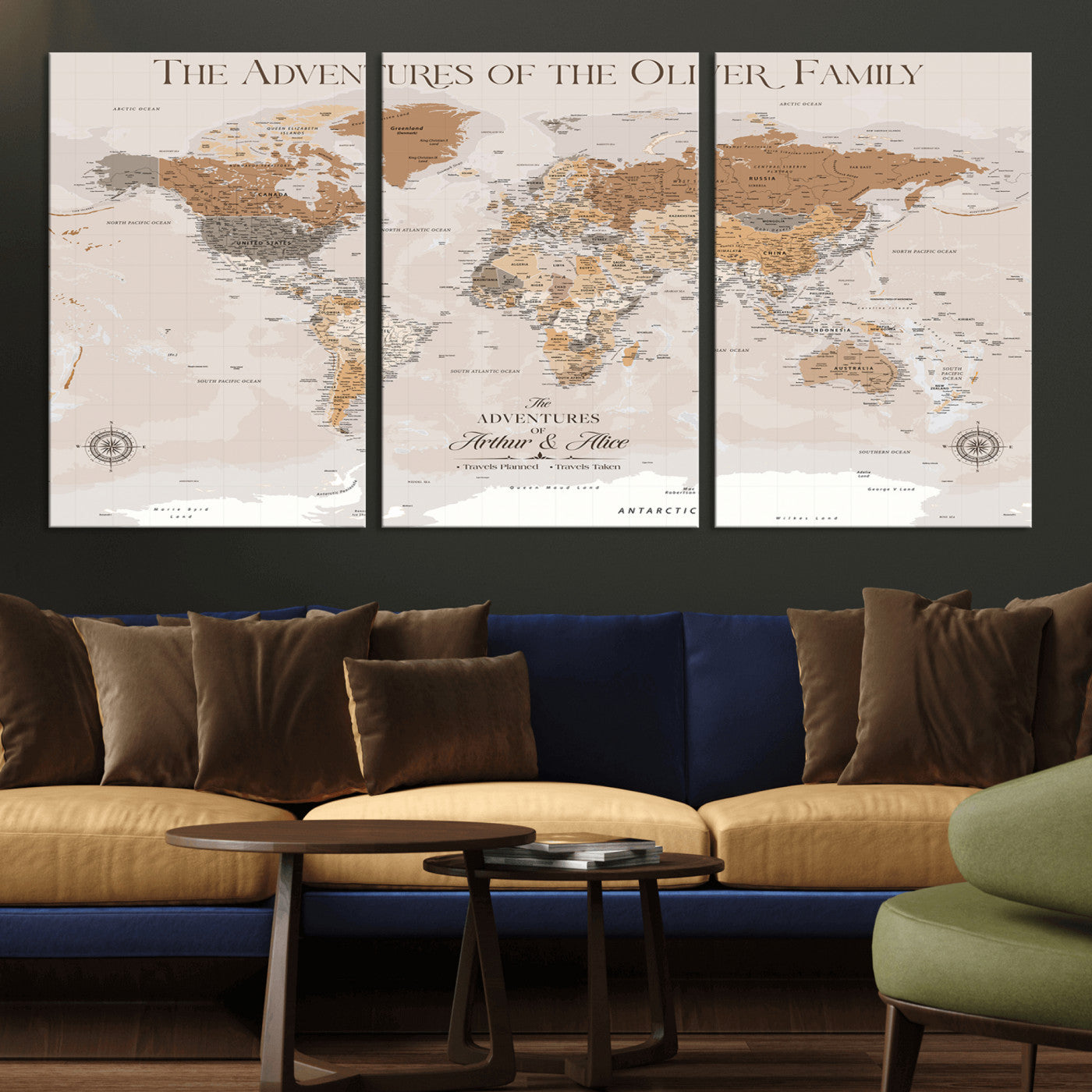 MGV-CV-60X30-3P - World Travel Map with Pins – Push Pin Maps of Where I've Been, Framed Wall Map for Travel Memories,