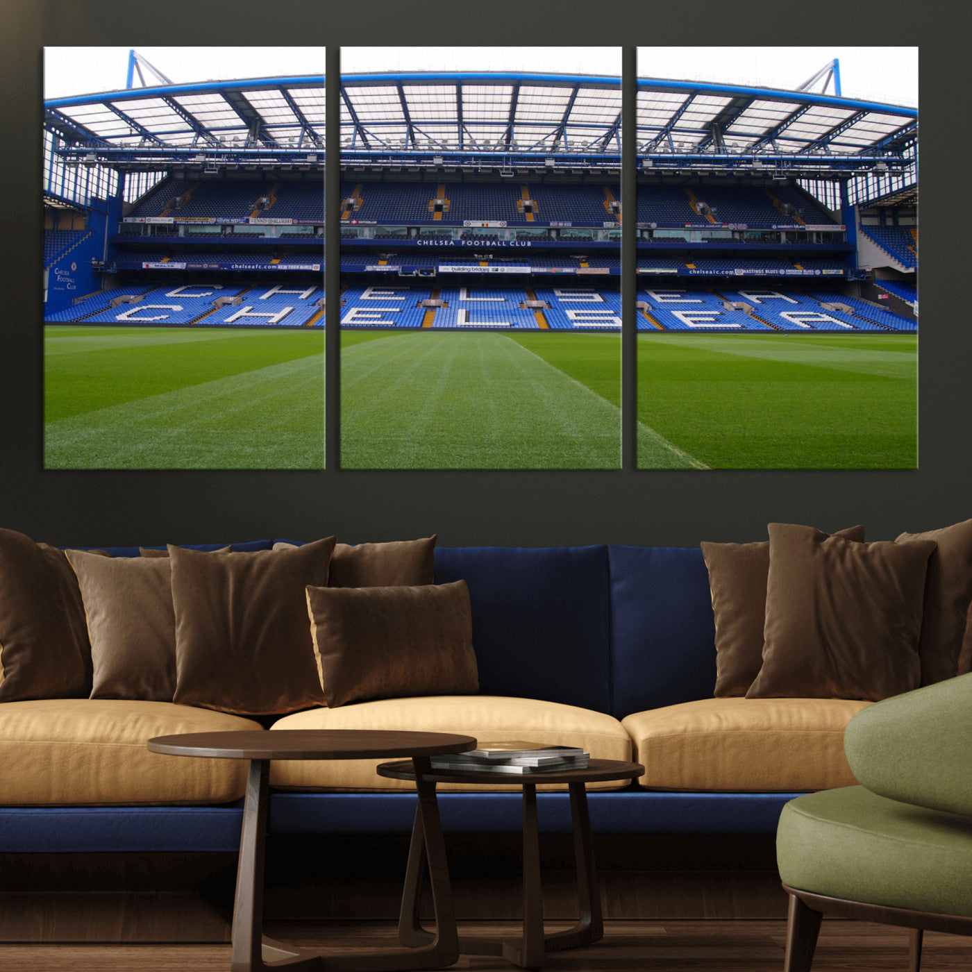 38616413CHELSA-MGV-CV-36X24-Stamford Bridge Chelsea Football Stadium Canvas Wall Art Print – Immersive Stadium Experience for Soccer Fans – Ready to Hang