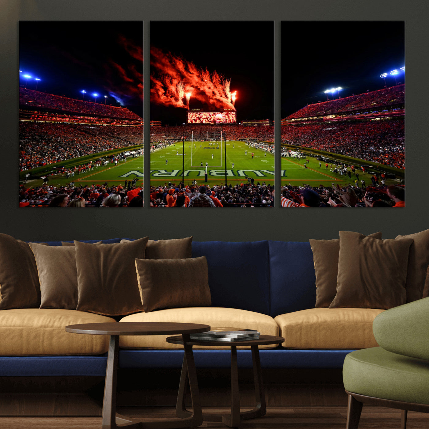 59046876-MGV-CV-36X24-Jordan-Hare Stadium Wall Art Canvas Print, Football Stadium Aerial View, College Sports Art for Man Cave or Game Room (Copy)