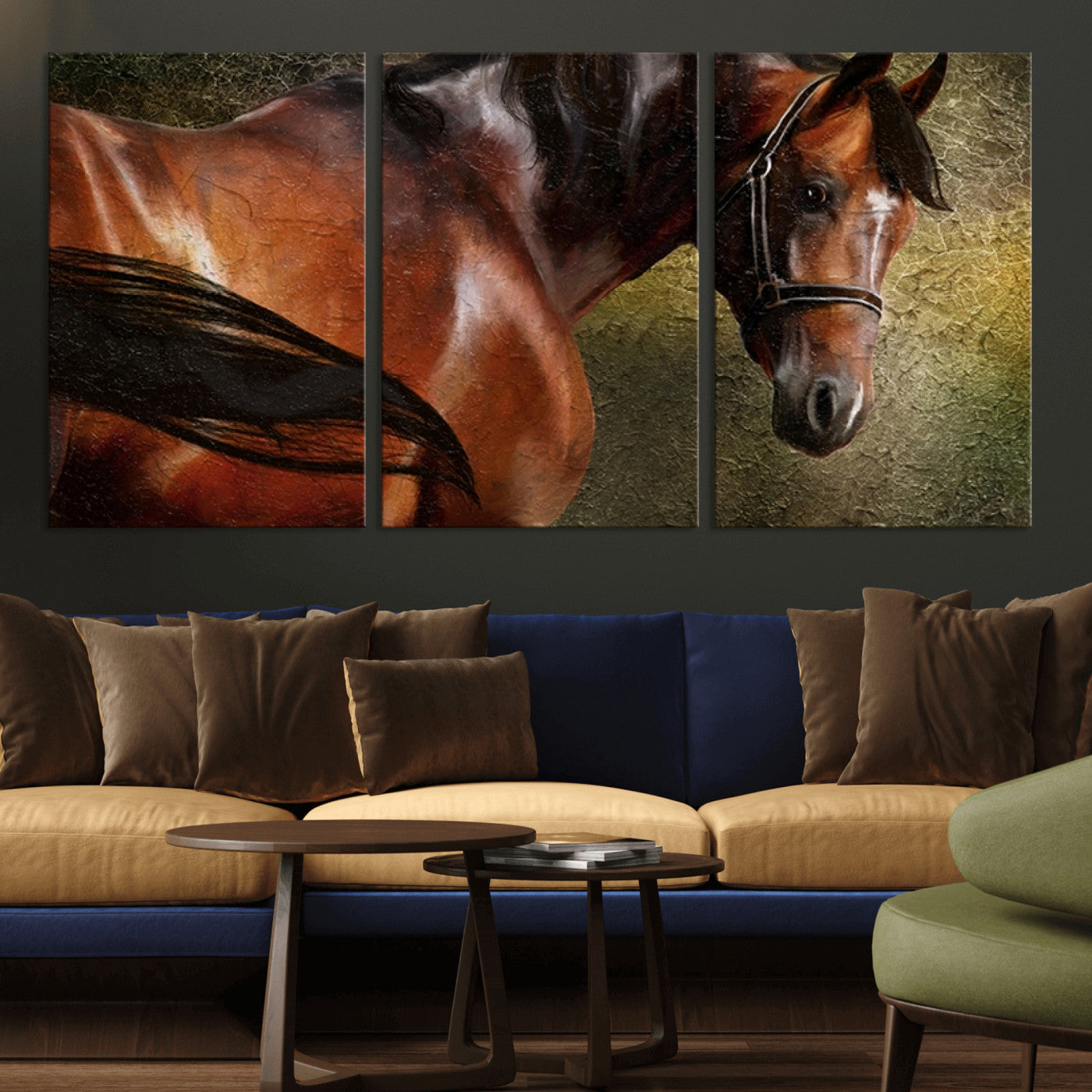 MGV-CV-60X30-3P - Wild Horses Wall Art Canvas Print
