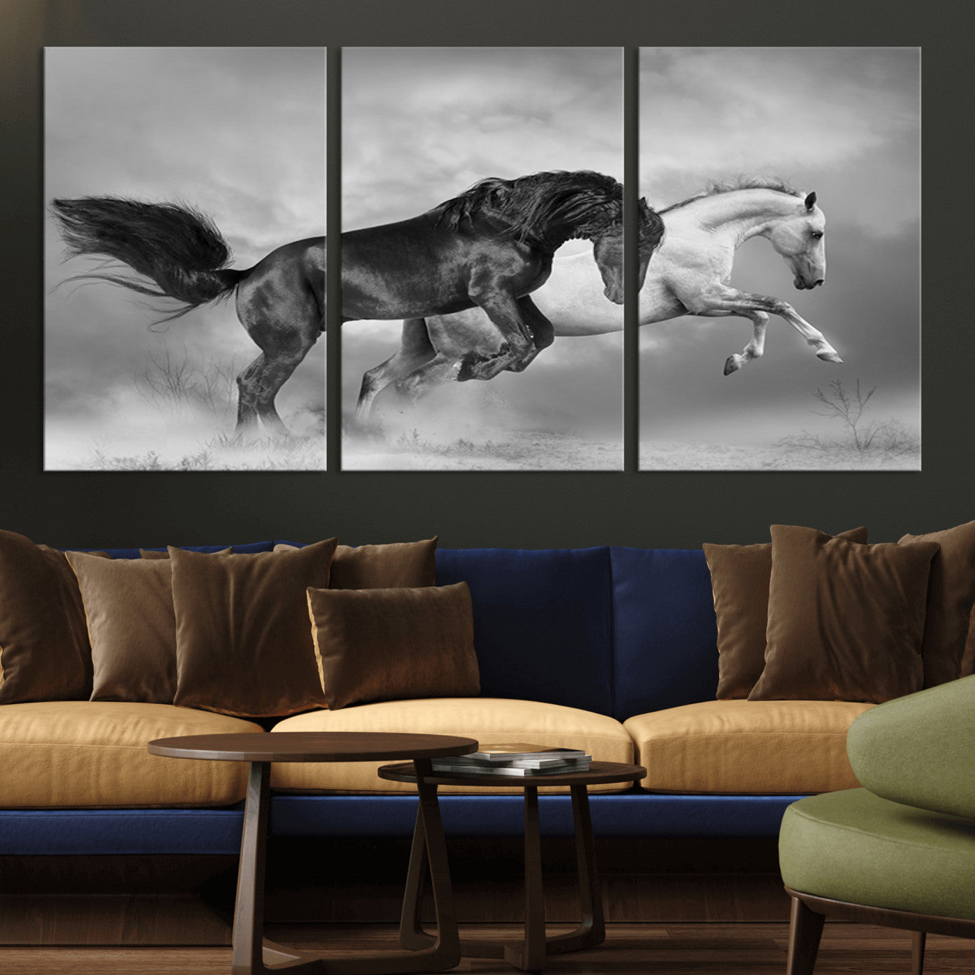 MGV-CV-60X30-3P - Wild Horses Wall Art Canvas Print