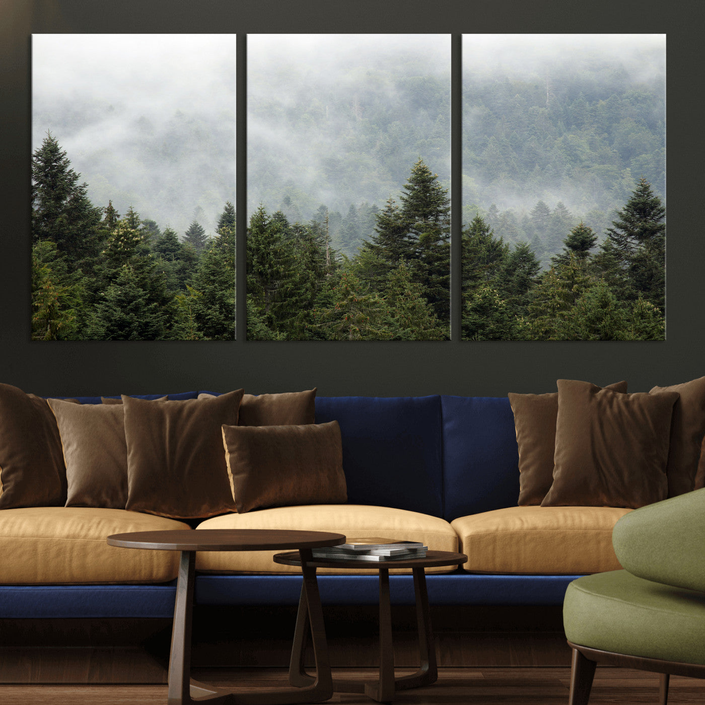 37010054-MGV-CV-36X24 - Misty Mountain Forest Wall Art Canvas Print