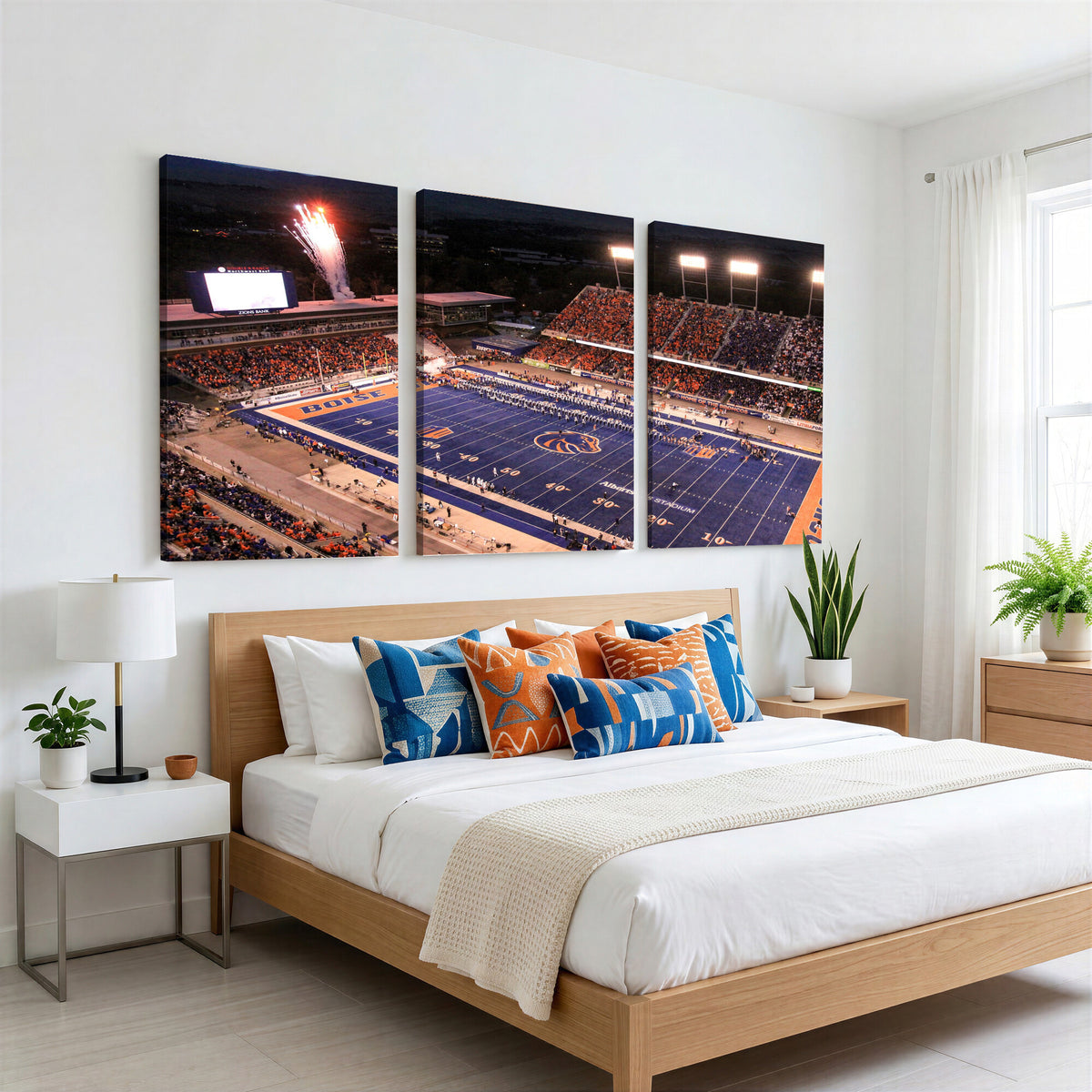58849575-MGV-CV-36X24 - Boise State Stadium Large Wall Art Canvas Print for Living Room and Game Room Decor