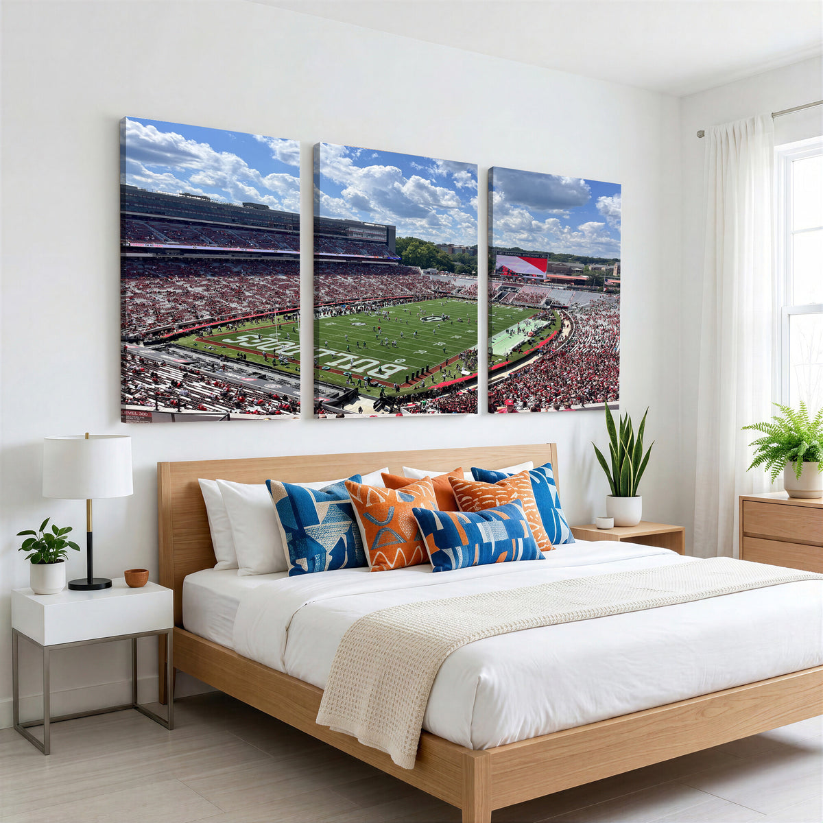 10665453-MGV-CV-36X24 - Georgia Bulldogs Stadium Wall Art Canvas Print, Sanford, Framed and Ready to Hang