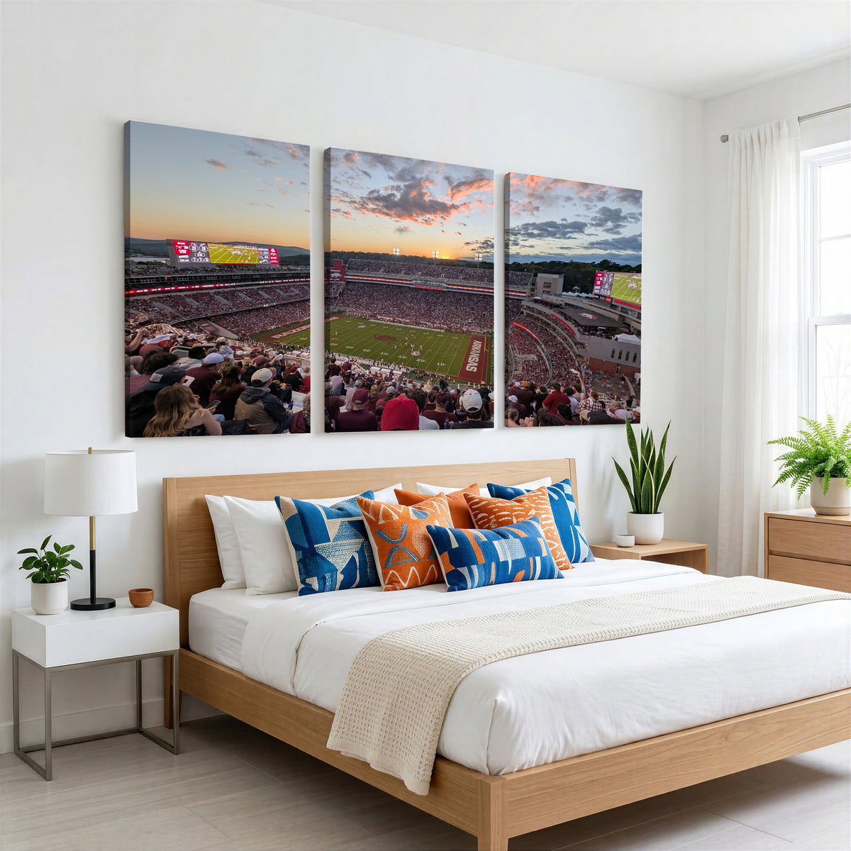 71837429-MGV-CV-36X24 - Donald W. Reynolds Razorback Stadium Wall Art Canvas Print – Arkansas Razorbacks Football Artwork for Home, Office, and Sports Room Decor