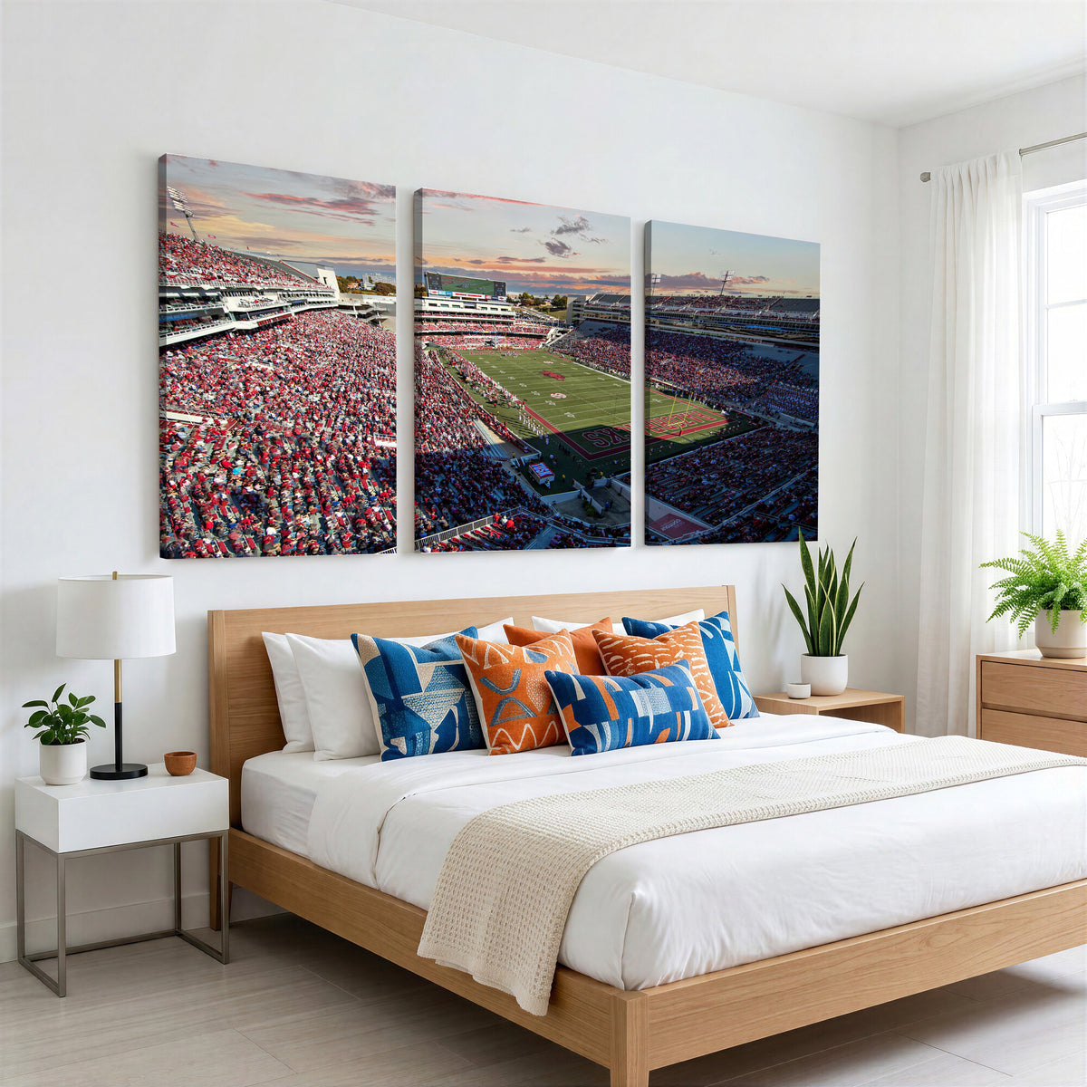 46571211-MGV-CV-36X24 - Donald W. Reynolds Razorback Stadium Wall Art Canvas Print – Arkansas Razorbacks Football Artwork for Home, Office, and Sports Room Decor