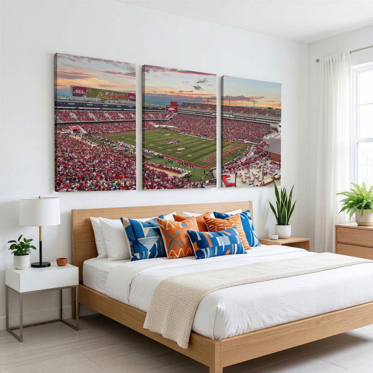 82233065-MGV-CV-36X24 - Donald W. Reynolds Razorback Stadium Wall Art Canvas Print – Arkansas Razorbacks Football Artwork for Home, Office, and Sports Room Decor