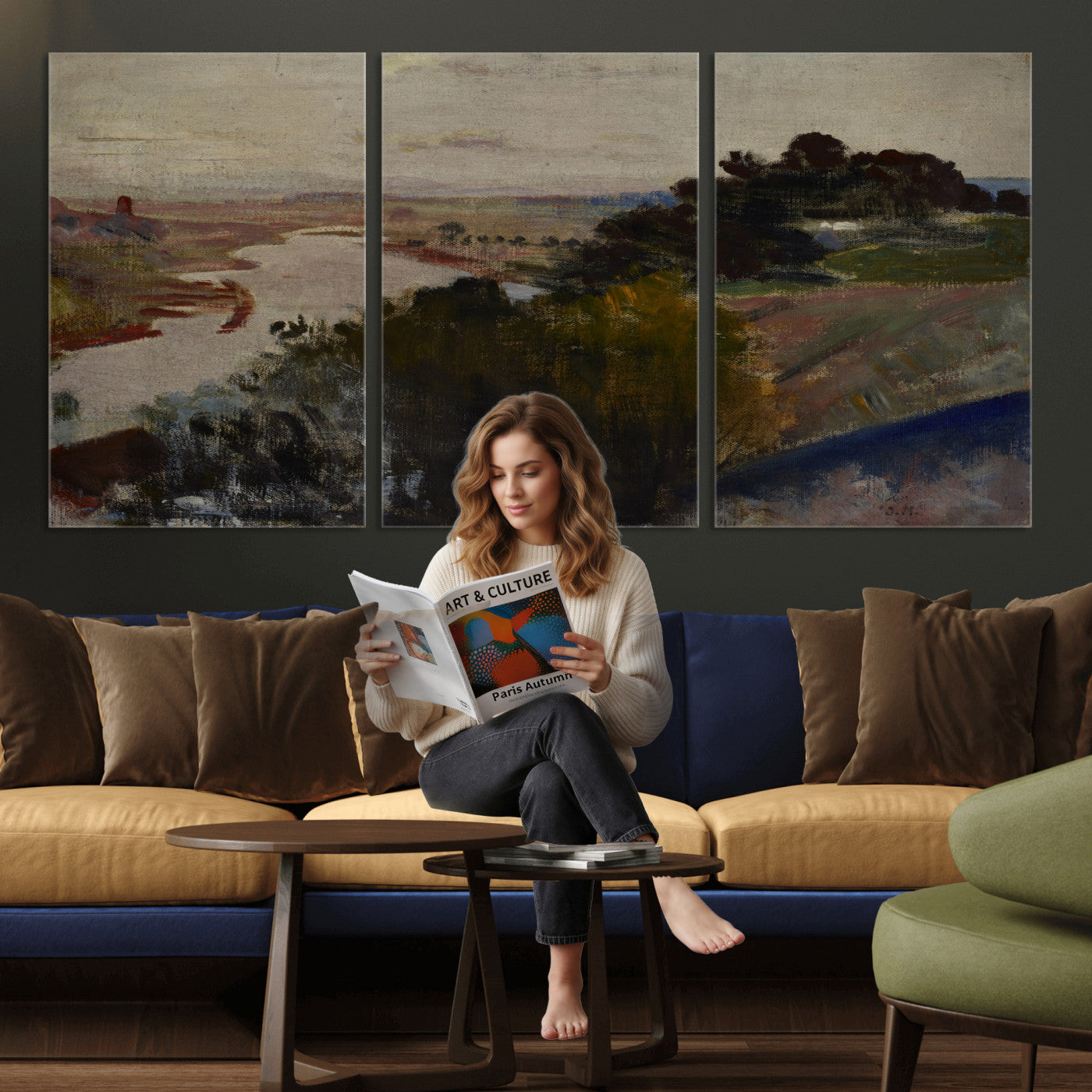 55507874-MGV-CV-36X24 - Jacek Malczewski Landscape at the Vistula Wall Art Canvas Print