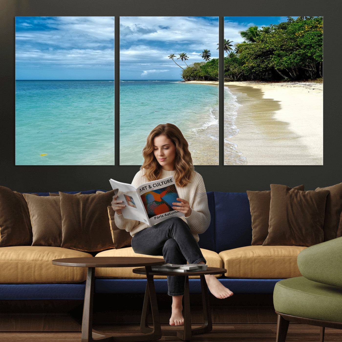 50626792-MGV-CV-36X24 - Puerto Rico Beach Paradise Wall Art – Tropical Coastal Print