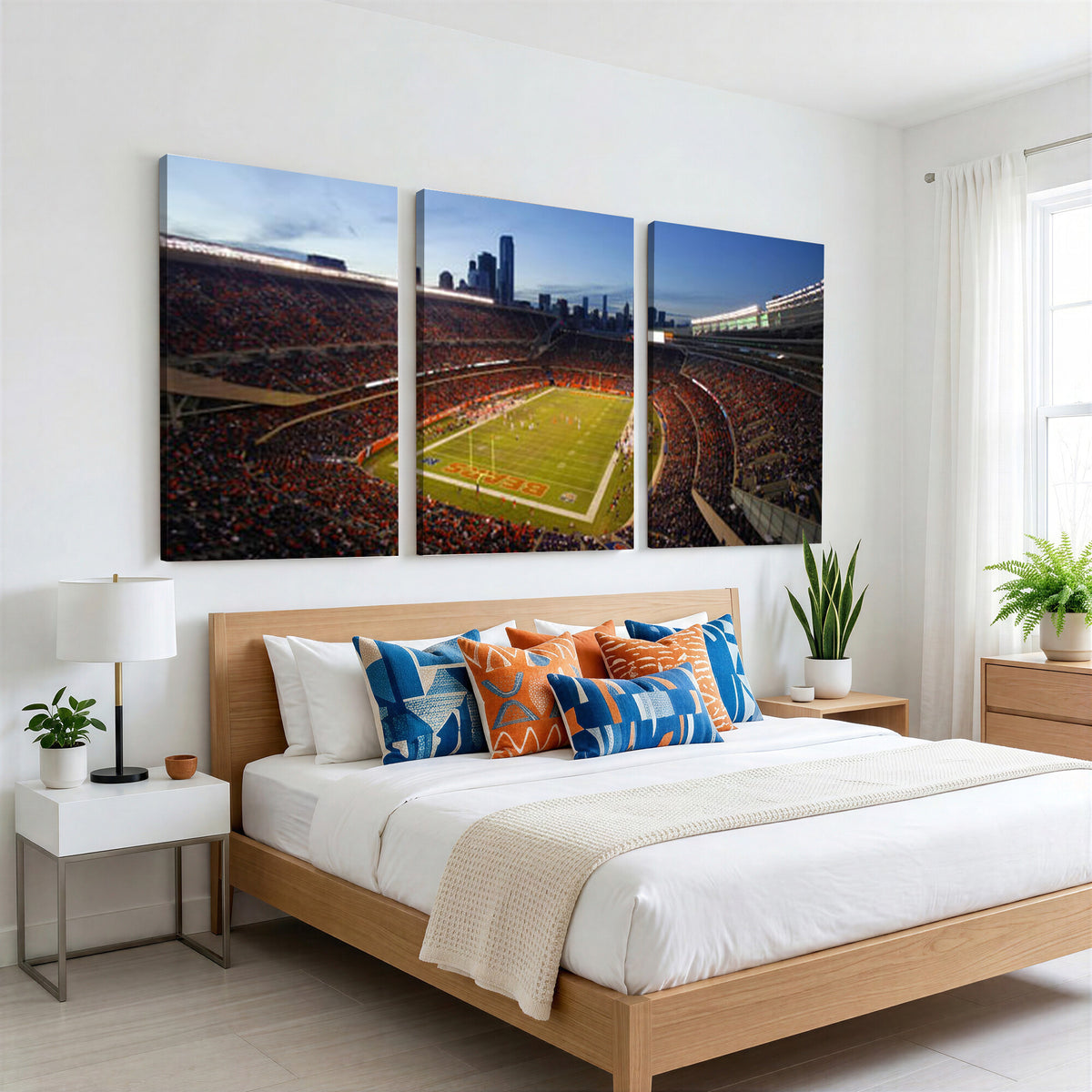 50691720-MGV-CV-36X24 - Chicago Bears Soldier Field Canvas Wall Art, NFL Stadium Panorama Print, Football Arena Photography for Sports Fans
