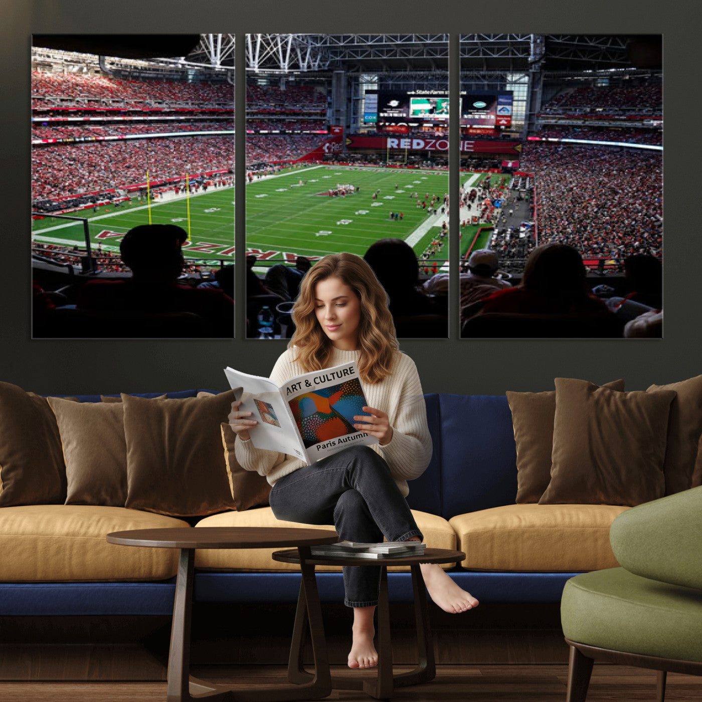 84196298-MGV-CV-36X24 - State Farm Stadium Canvas Wall Art, Arizona Cardinals Football Stadium Print, Glendale NFL Arena Photography Artwork