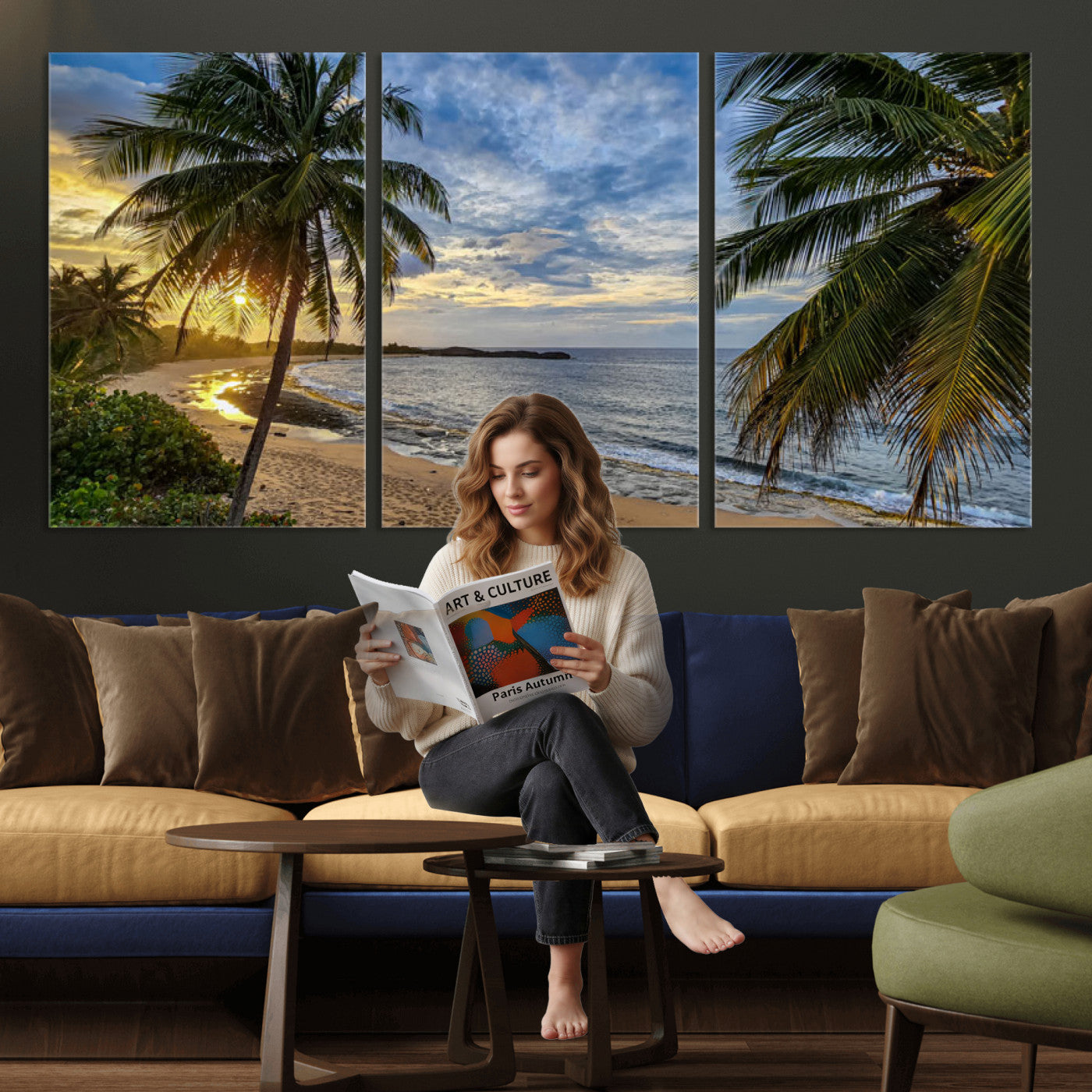 40002010-MGV-CV-36X24 - Mar Chiquita Beach Puerto Rico Canvas Wall Art, Manati Caribbean Coastal Photography Print, Tropical Ocean Sunset Decor