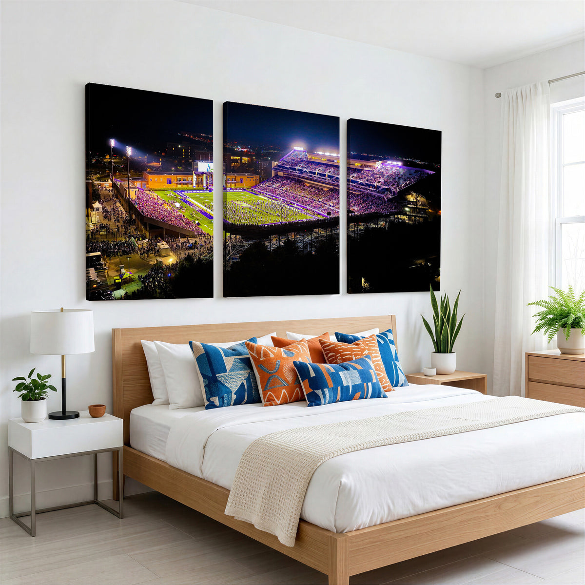 400867JMU2-MGV-CV-36X24 - JMU Stadium Wall Art Canvas Print for Game Room Decor - James Madison University Stadium