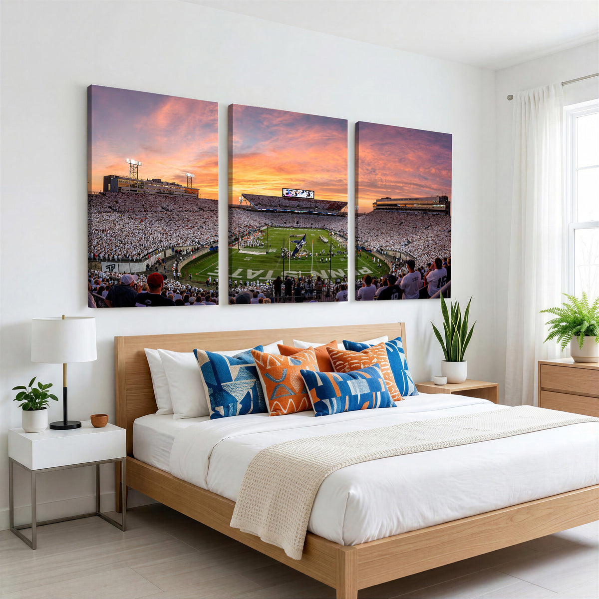 53161432-MGV-CV-36X24 - Framed Beaver Stadium Wall Art Canvas Print, Penn State Nittany Lions Wall Decor