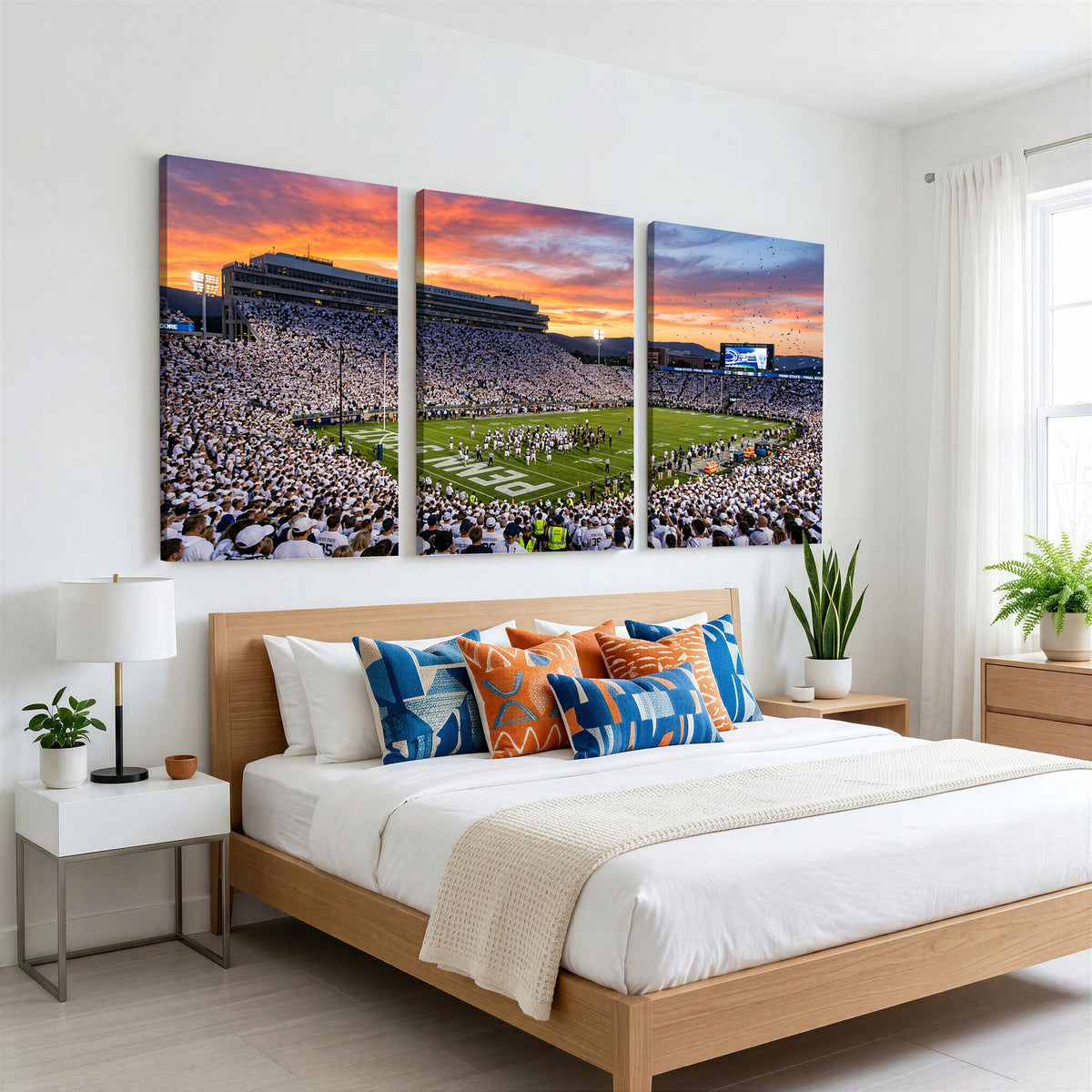 37057330-MGV-CV-36X24 - Panoramic Beaver Stadium Canvas Wall Art, Penn State Nittany Lions Stadium Print for Finished Basement