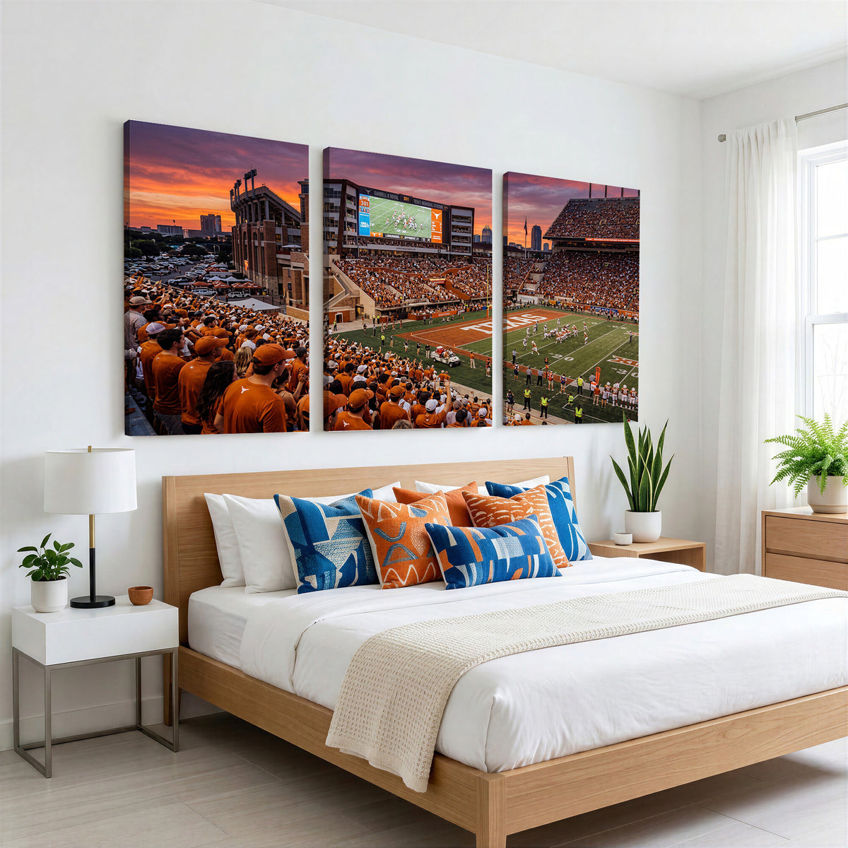 23743181-MGV-CV-36X24 - Texas Longhorns Wall Art Canvas Print, Texas Memorial Stadium in Austin Texas, Framed and Ready to Hang