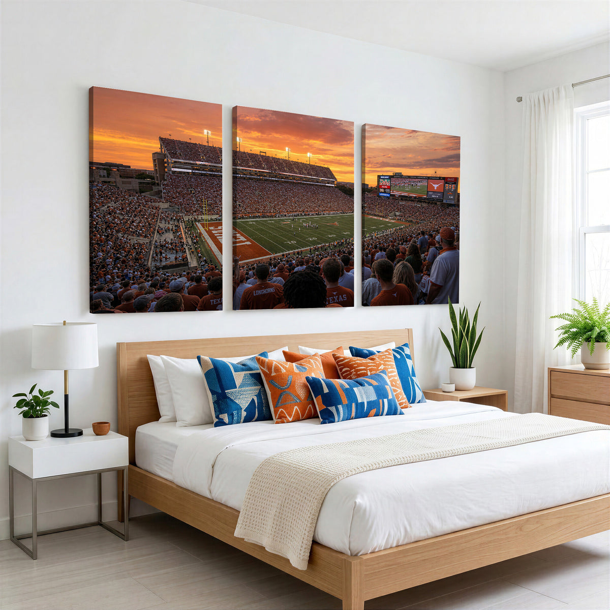 50466060-MGV-CV-36X24 - Extra Large Texas Memorial Stadium Canvas Wall Art, Texas Longhorns College Football Print for Home Bar