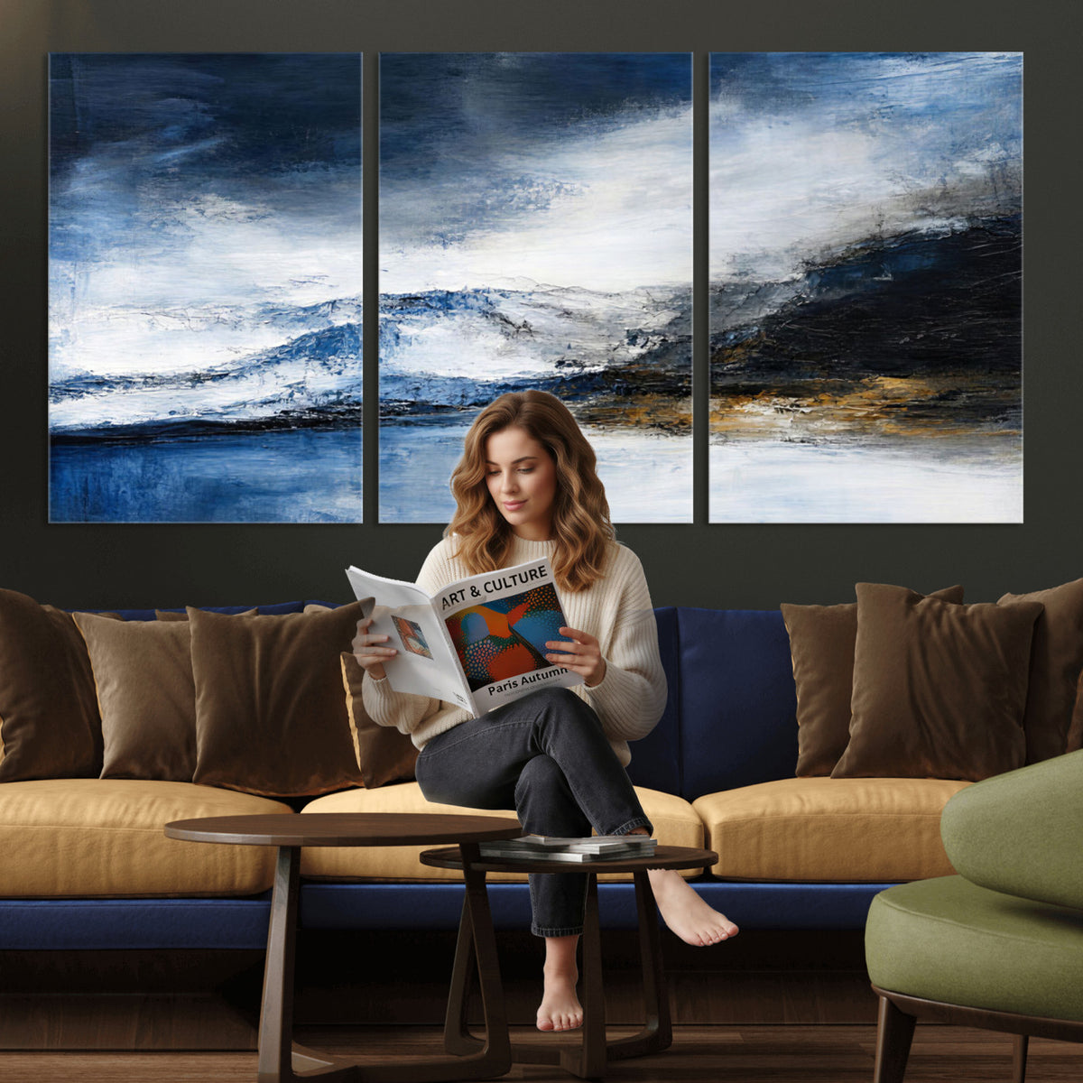 48142030-MGV-CV-36X24 - Extra Large Abstract Wall Art Canvas Print