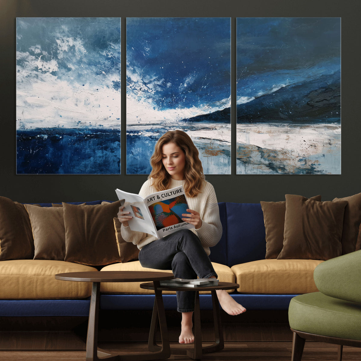76136620-MGV-CV-36X24 - Extra Large Abstract Wall Art Canvas Print