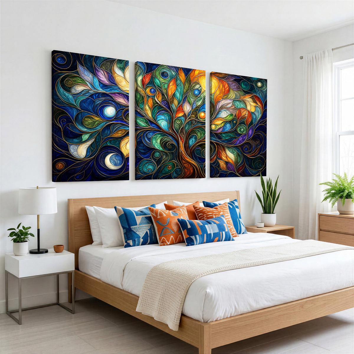60127105-MGV-CV-36X24 - Psychedelic Tree Of Life Wall Art - Vibrant Swirl Cosmic Nature Decor
