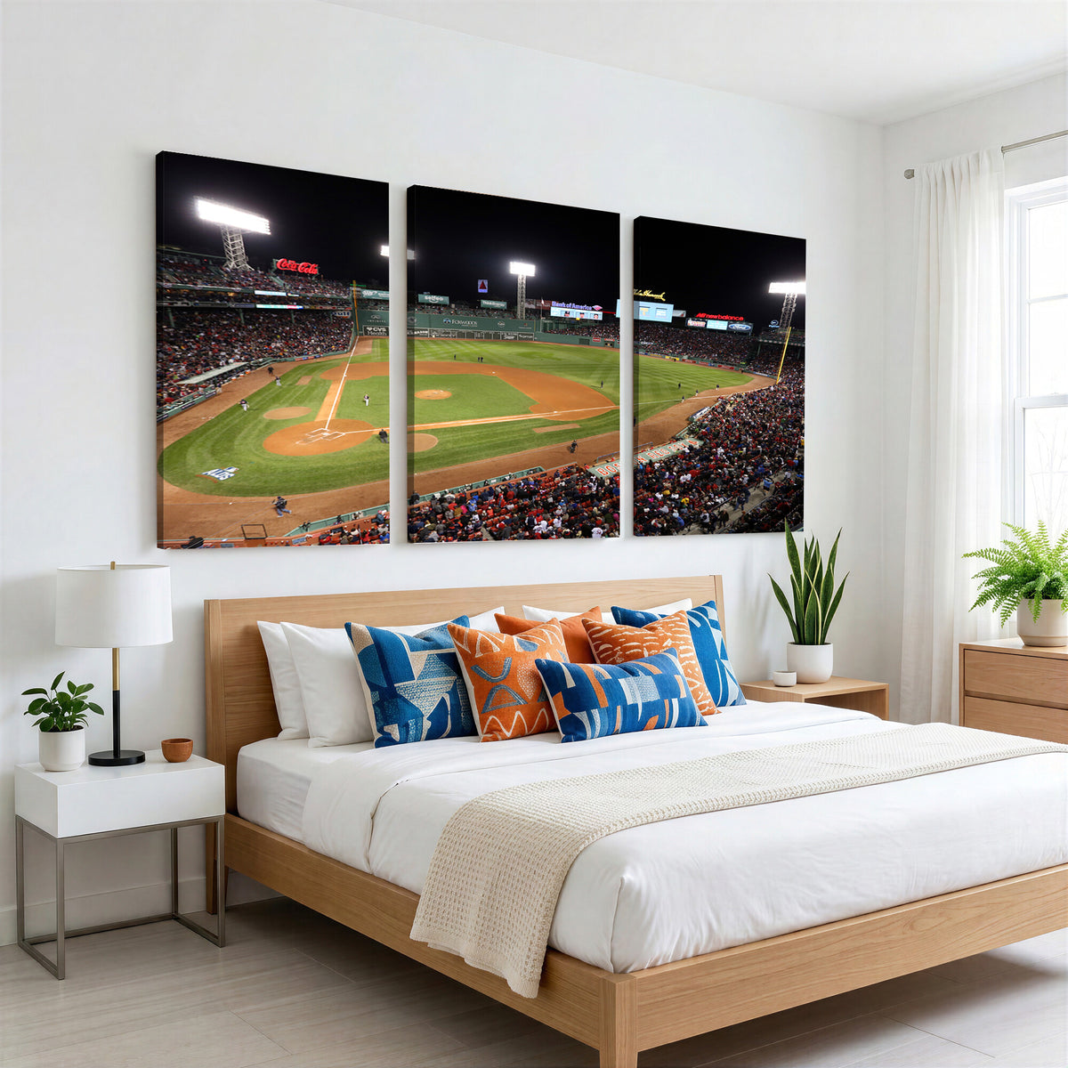 86945D-MGV-CV-36X24 - Fenway Park Boston Red Sox Baseball Stadium Wall Art Canvas Print for Gift Baseball Lover MLB Wall Art College Dorm Wall Decor Baseball Gift