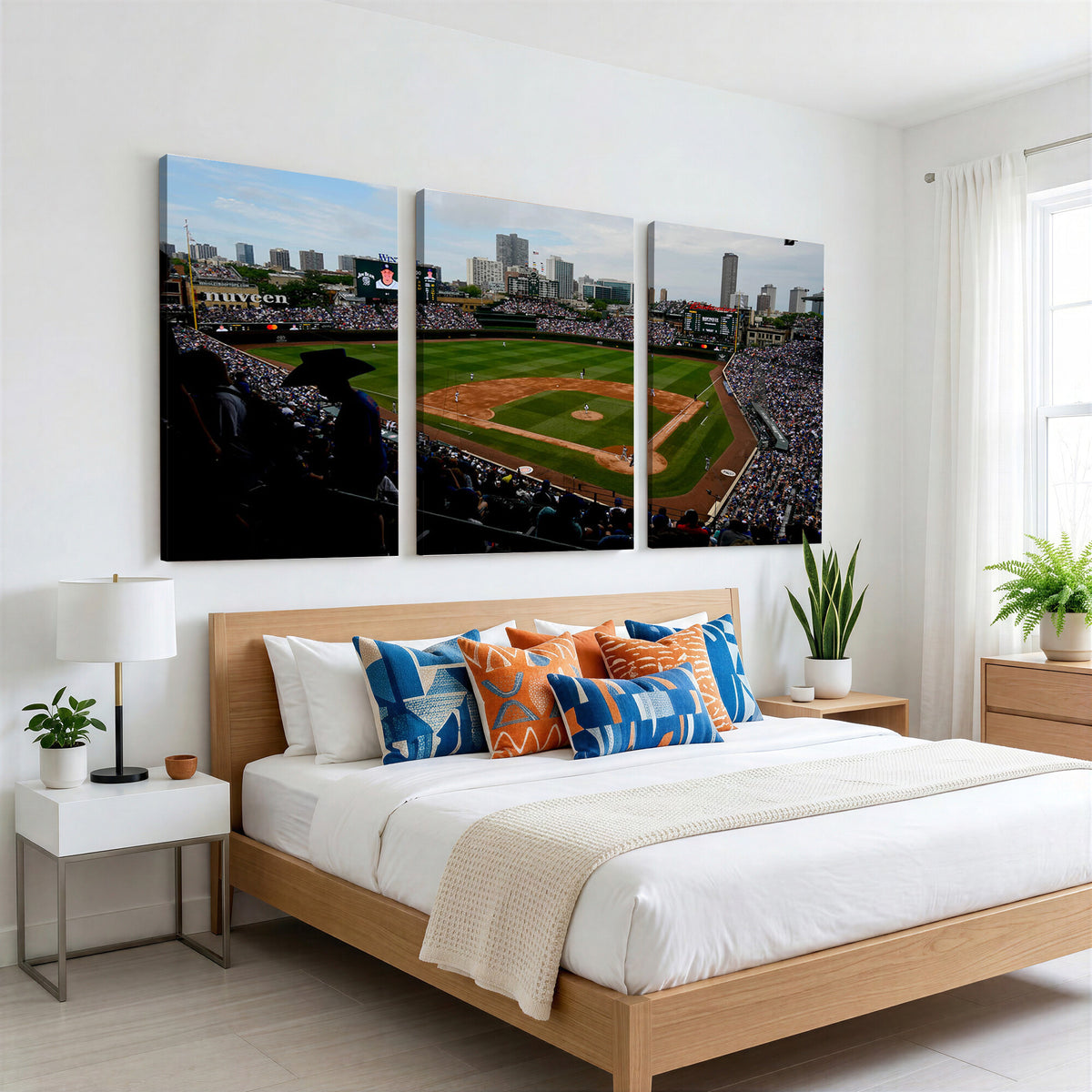 34859D-MGV-CV-36X24 - Chicago Cubs Baseball Team Print - Wrigley Field Stadium