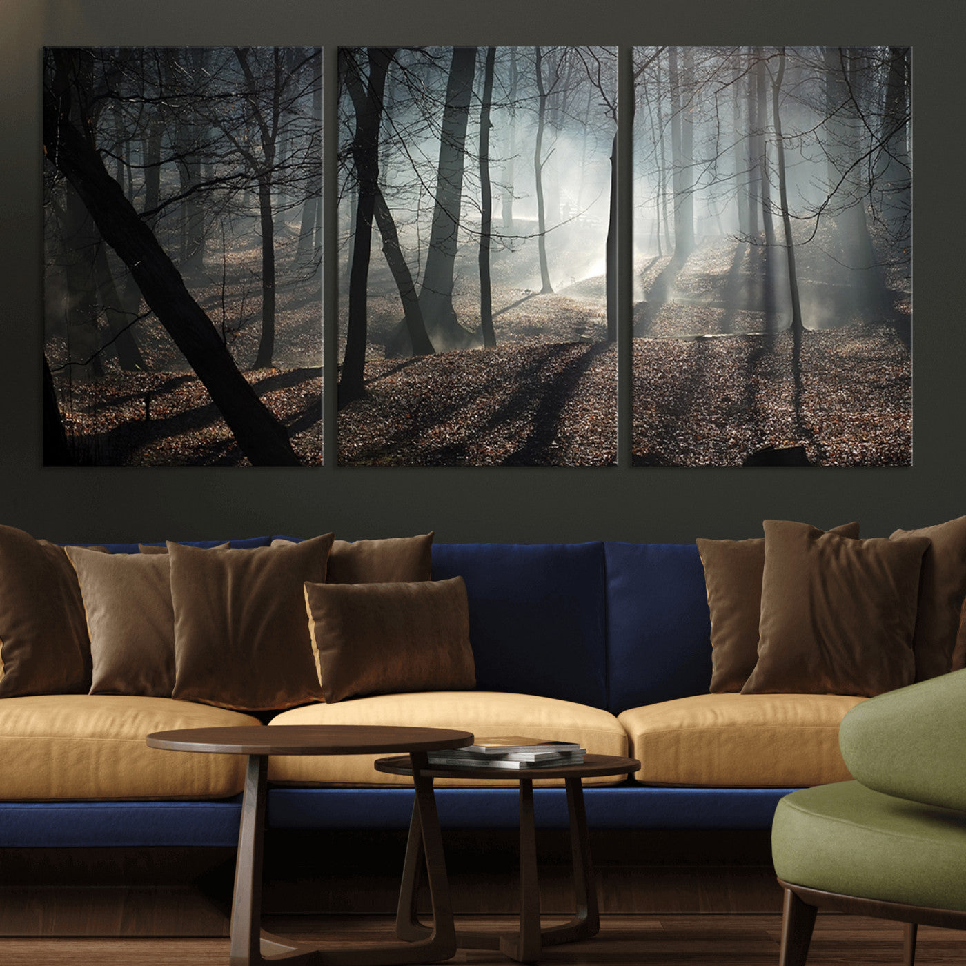 -Dark Family and Tree Wall Art Canvas Print