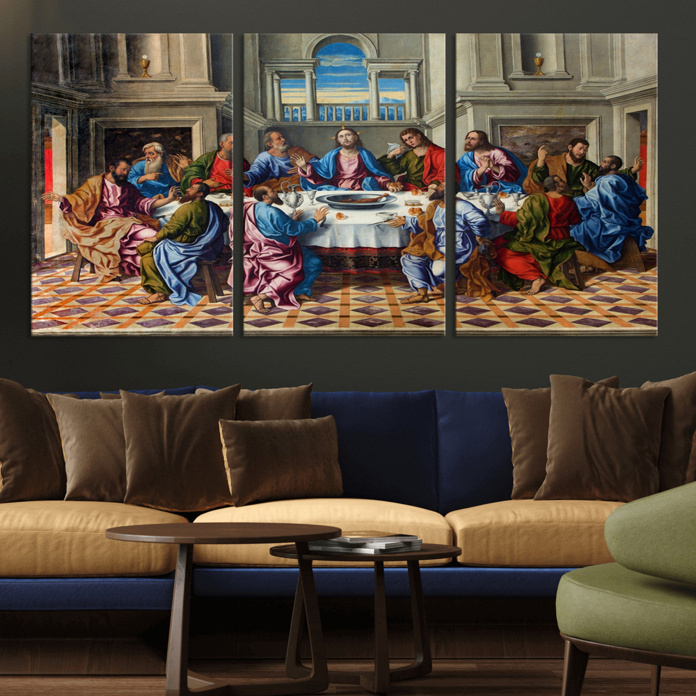 18691-MGV-CV-36X24-The Last Supper Multi Panel Canvas Wall Art