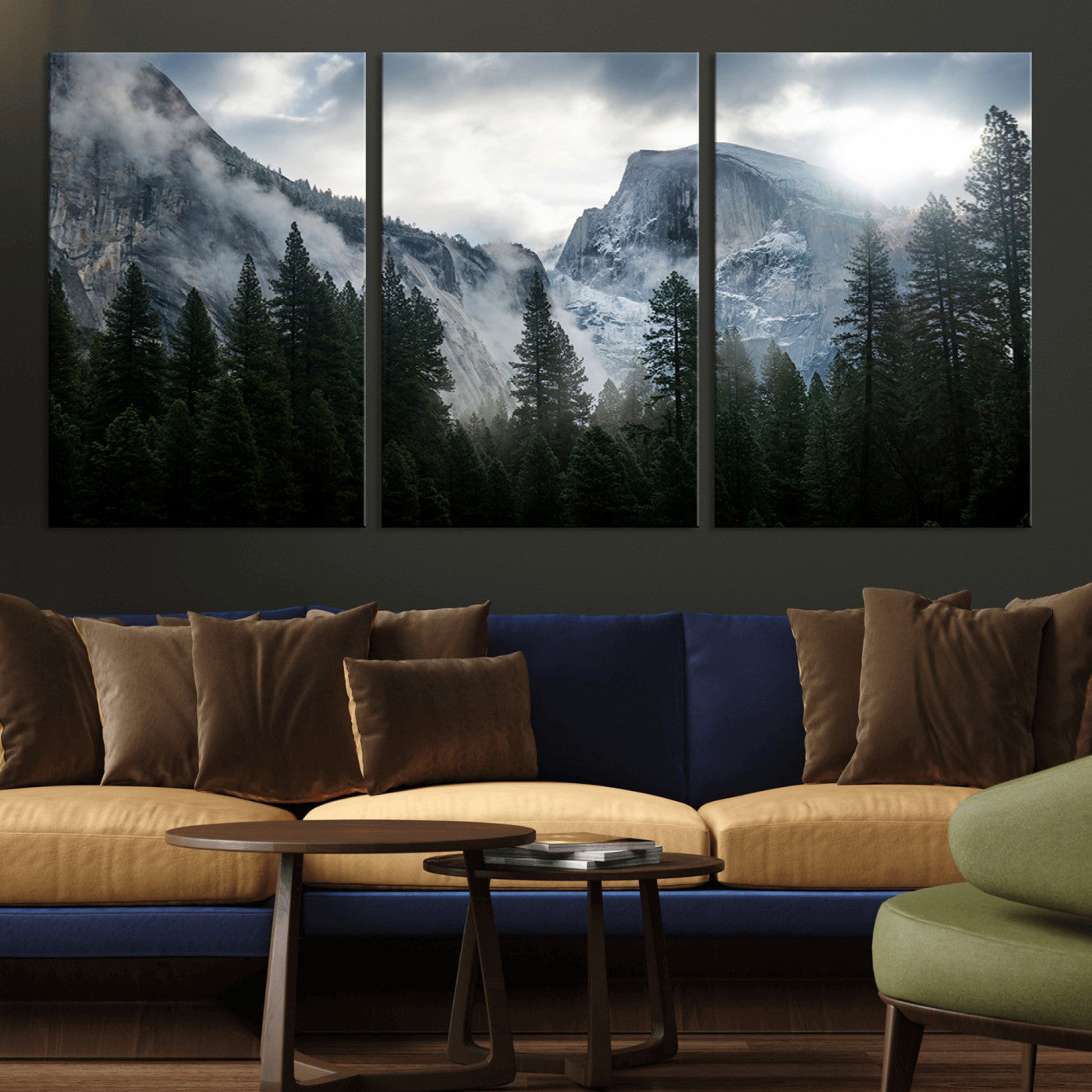 98725-MGV-CV-36X24-Wall Art Foggy Forest Landscape Canvas Print