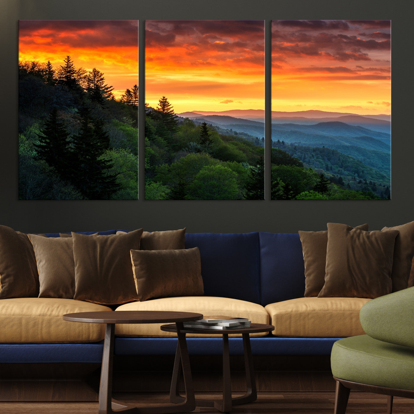 28501-MGV-CV-36X24-Forest Landscape Wall Art Sunset Canvas, Forest Sunset Canvas Print