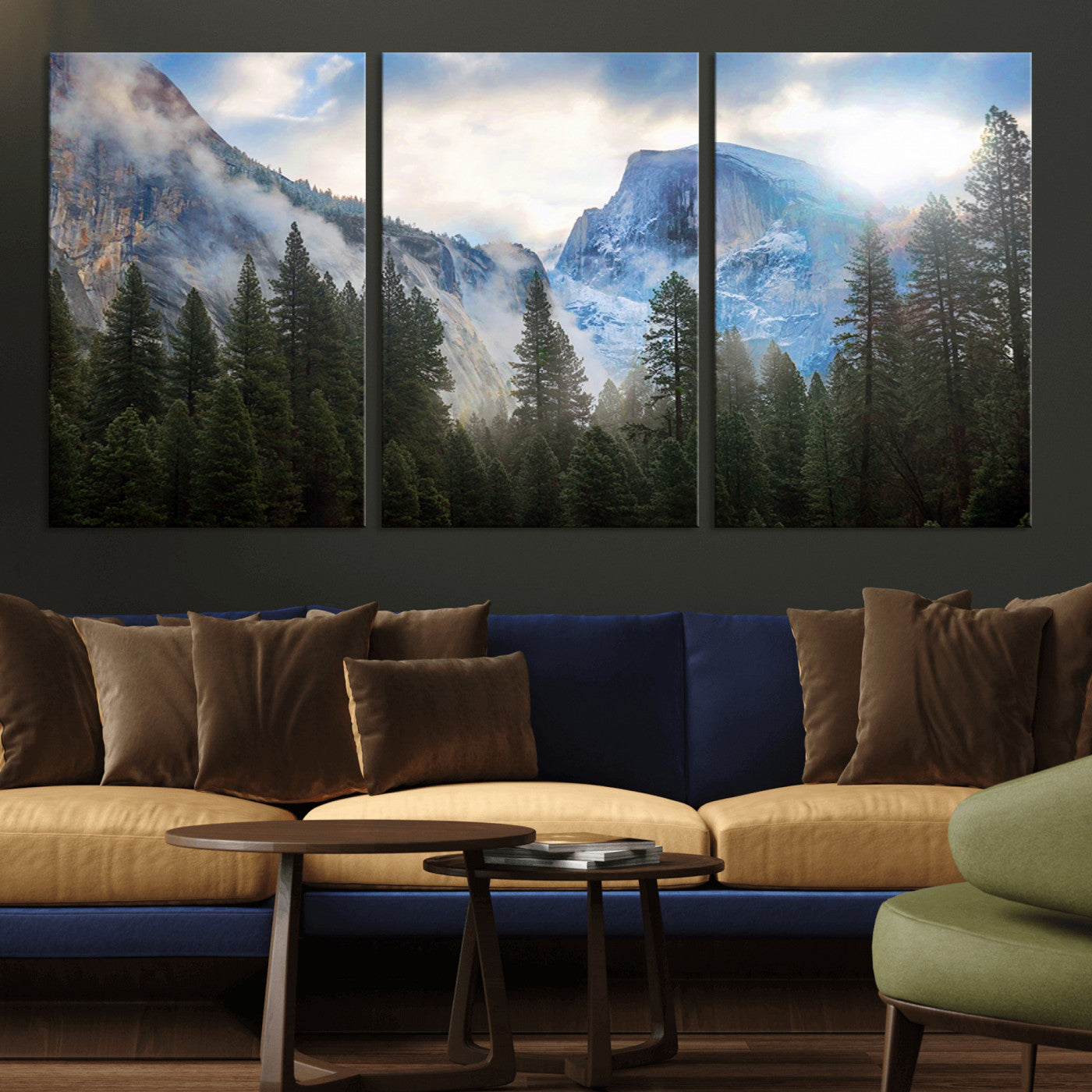 -Half Dome Yosemite Calinia Wall Art Canvas Print El Capitan