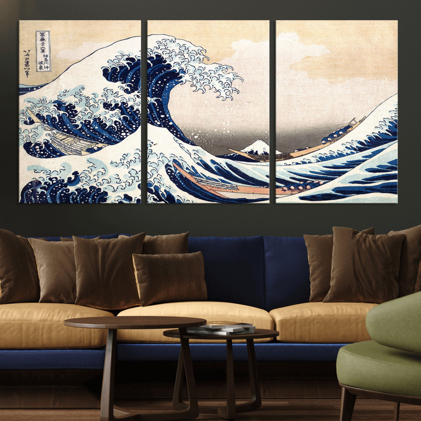 35635-MGV-CV-36X24-Wall Art Kanagawa Canvas Artwork Abstract Print